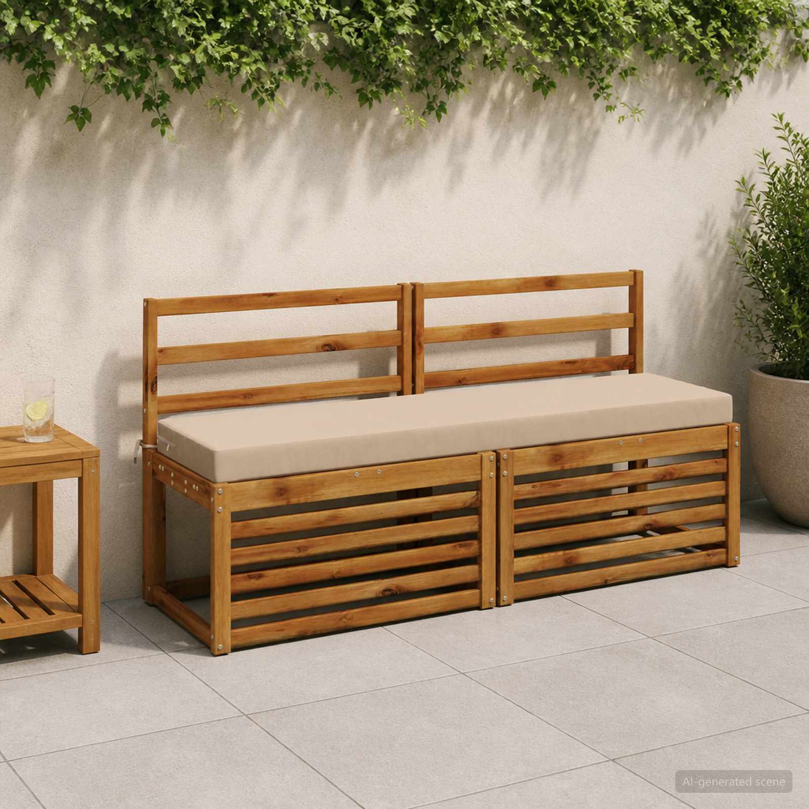 Bankkussen SOEST 100% Polyester Zand 160 x 40 x 8 cm image 1