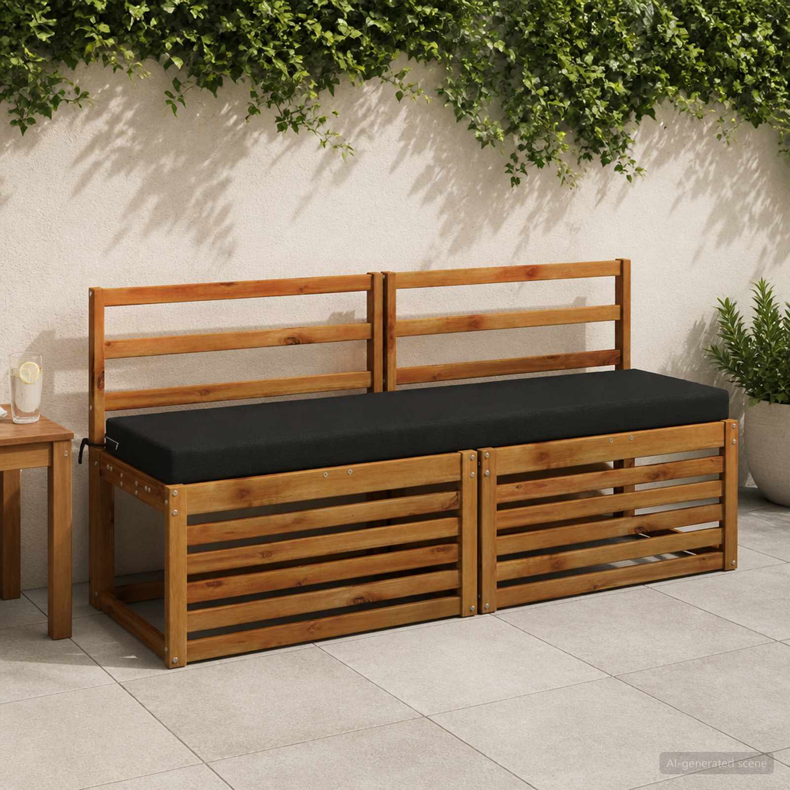 Bankkussen SOEST 100% Polyester Zwart 160 x 40 x 8 cm image 1