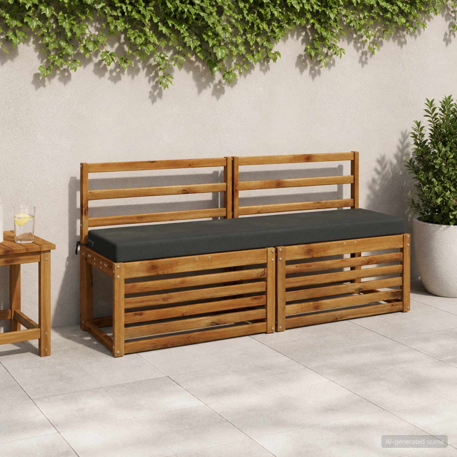 Bankkussen SOEST 100% Polyester Antraciet 150 x 40 x 8 cm image 1