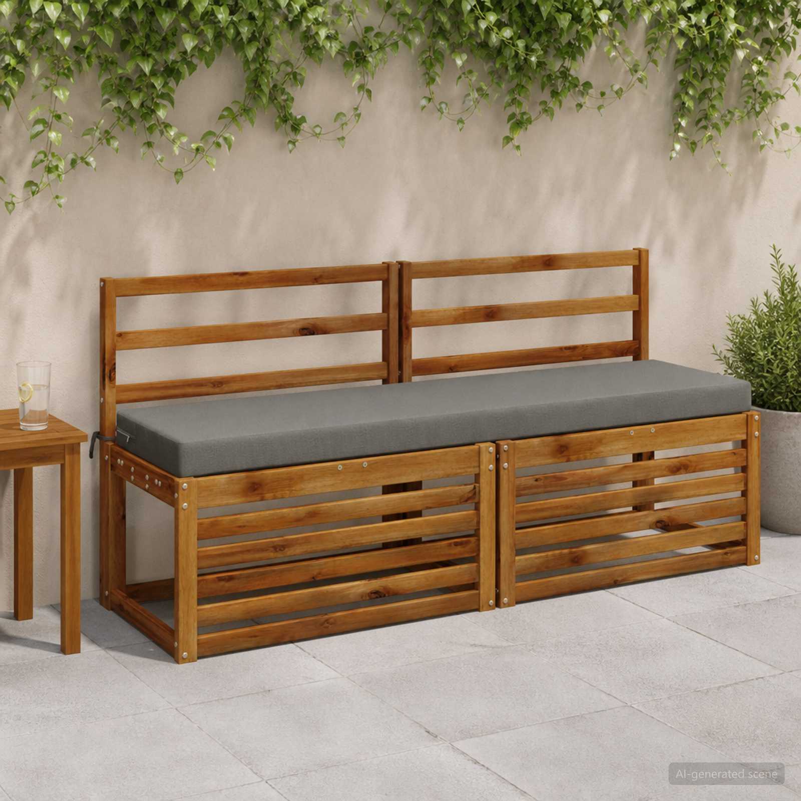 Bankkussen SOEST 100% Polyester Grijs 140 x 40 x 8 cm image 1