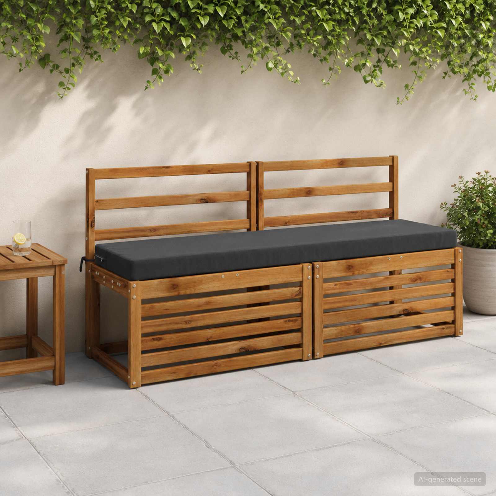 Bankkussen SOEST 100% Polyester Antraciet 160 x 40 x 8 cm image 1
