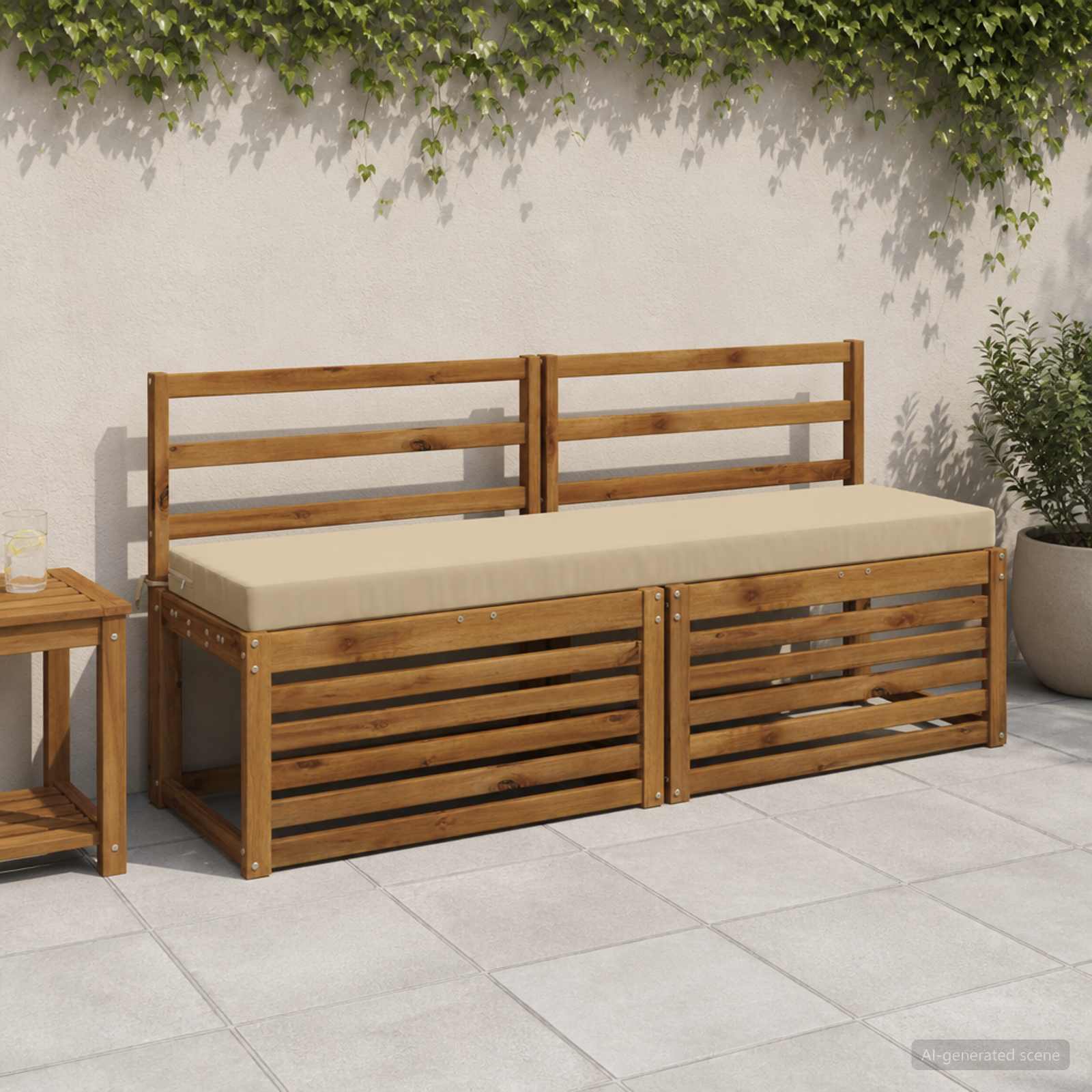 Bankkussen SOEST 100% Polyester Beige 140 x 40 x 8 cm image 1