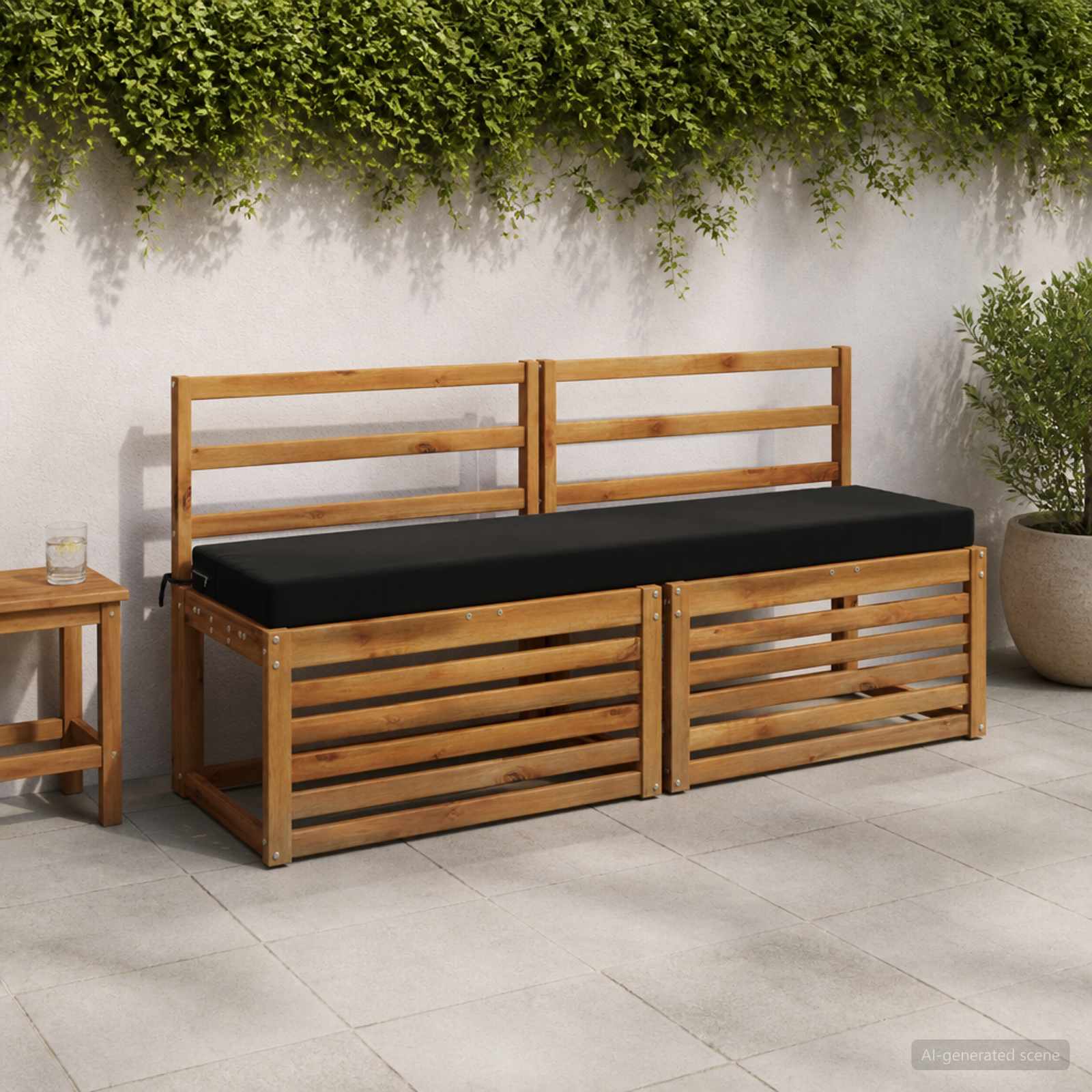 Bankkussen SOEST 100% Polyester Zwart 160 x 40 x 8 cm image 1