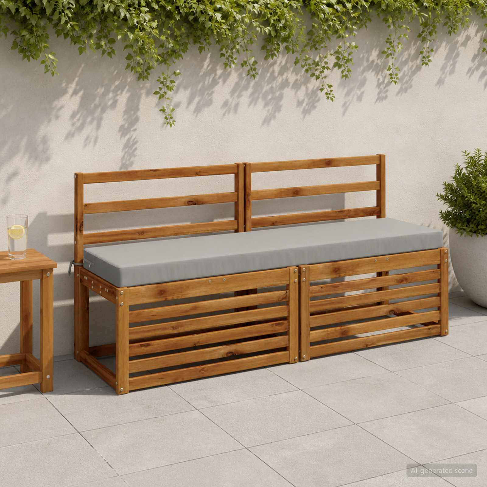 Възглавница за пейка SOEST 100% полиестер Сиво 160 x 40 x 8 см