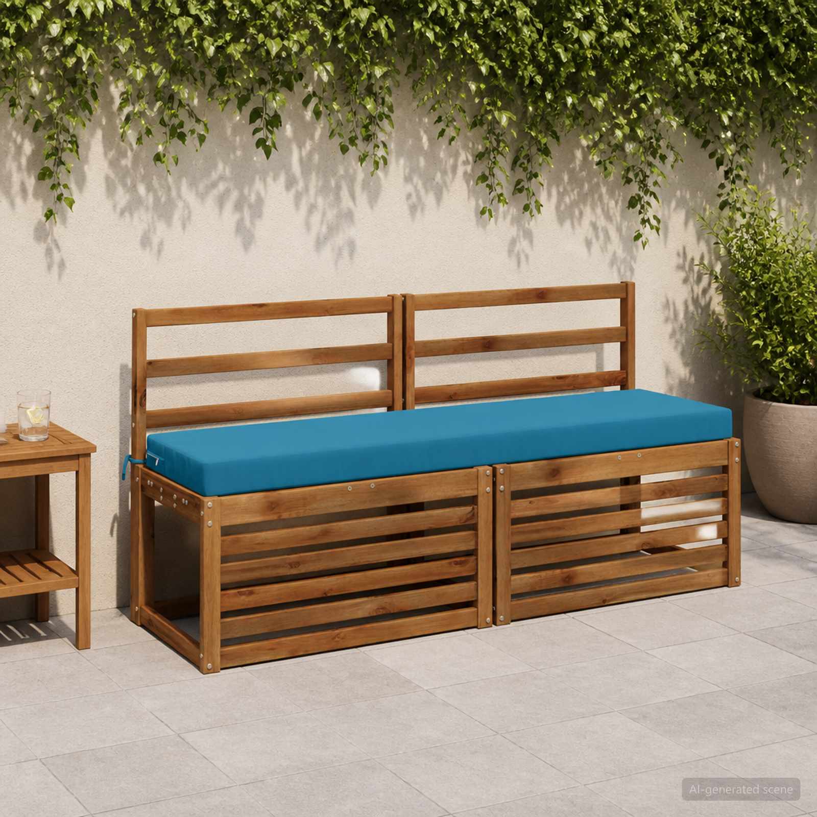 Bankkussen SOEST 100% Polyester Lichtblauw 140 x 40 x 8 cm image 1