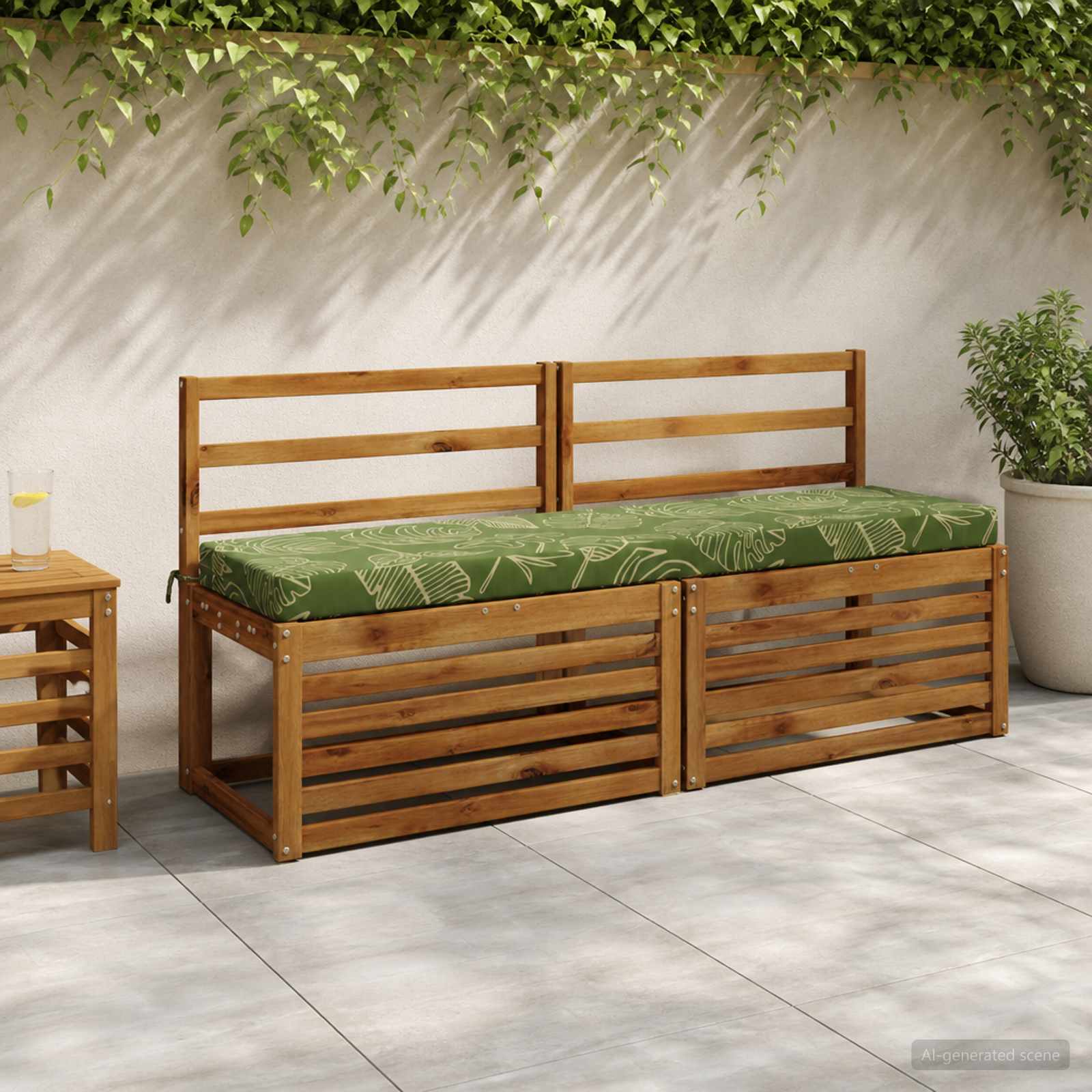 Bankkussen SOEST 100% Polyester Bladontwerp 140 x 40 x 8 cm image 1
