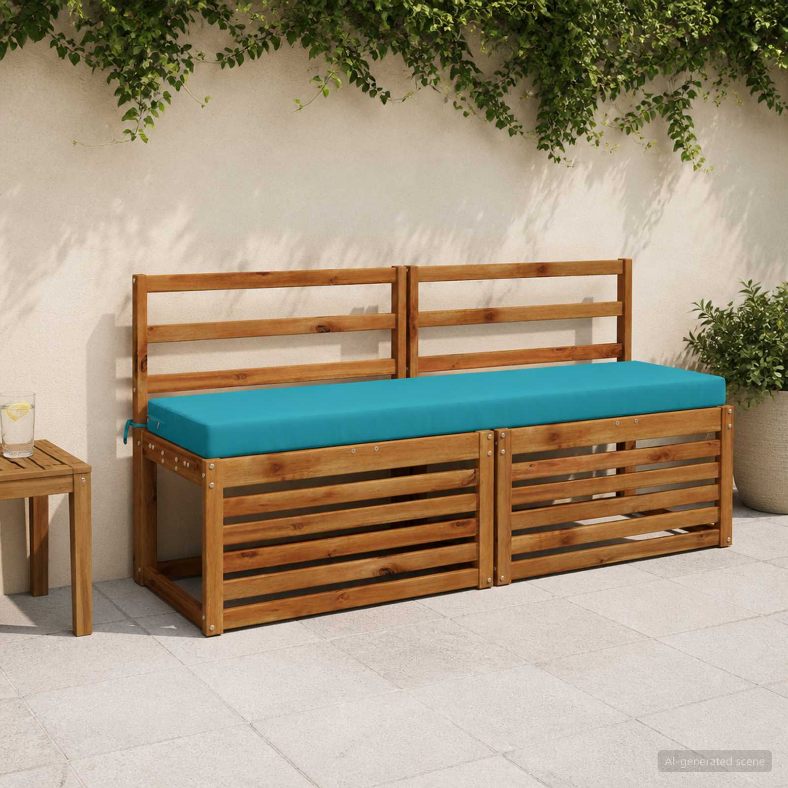 Bankkussen SOEST 100% Polyester Turquoise 150 x 40 x 8 cm image 1