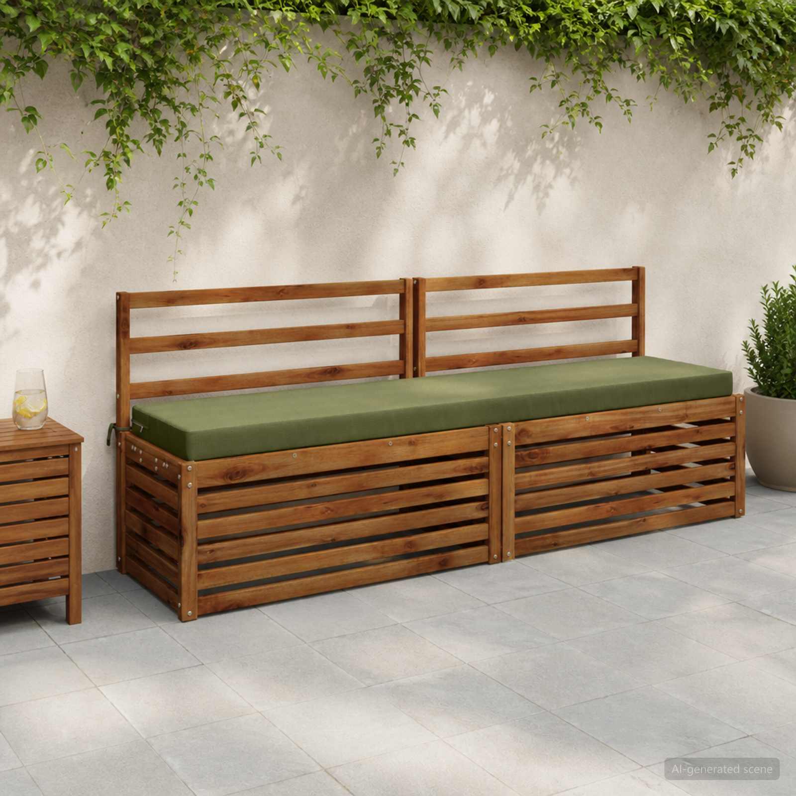 Bankkussen SOEST 100% Polyester Olijfgroen 170 x 40 x 8 cm image 1