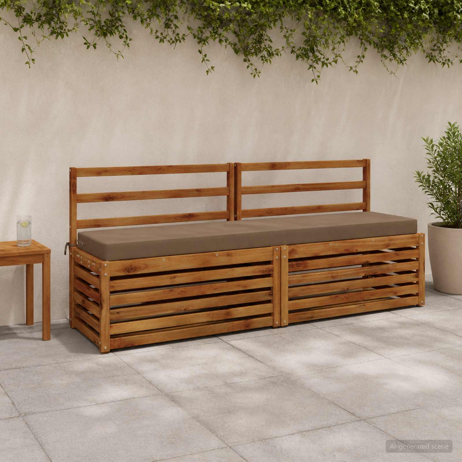 Bankkussen SOEST 100% Polyester Taupe 170 x 40 x 8 cm image 1