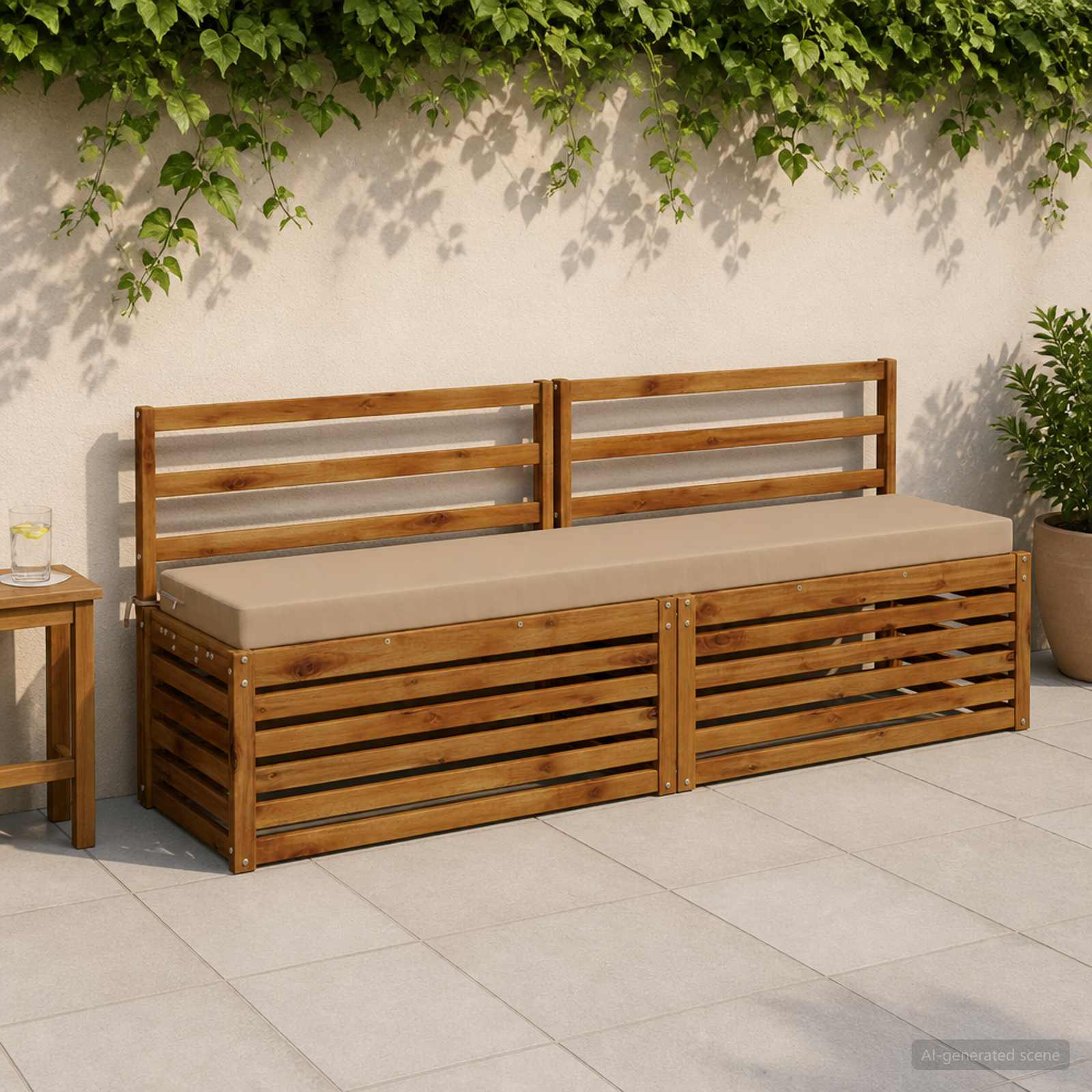 Bankkussen SOEST 100% Polyester Zand 180 x 40 x 8 cm image 1