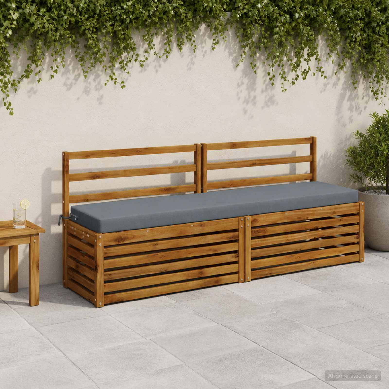Bankkussen SOEST 100% Polyester Blauw 170 x 40 x 8 cm image 1