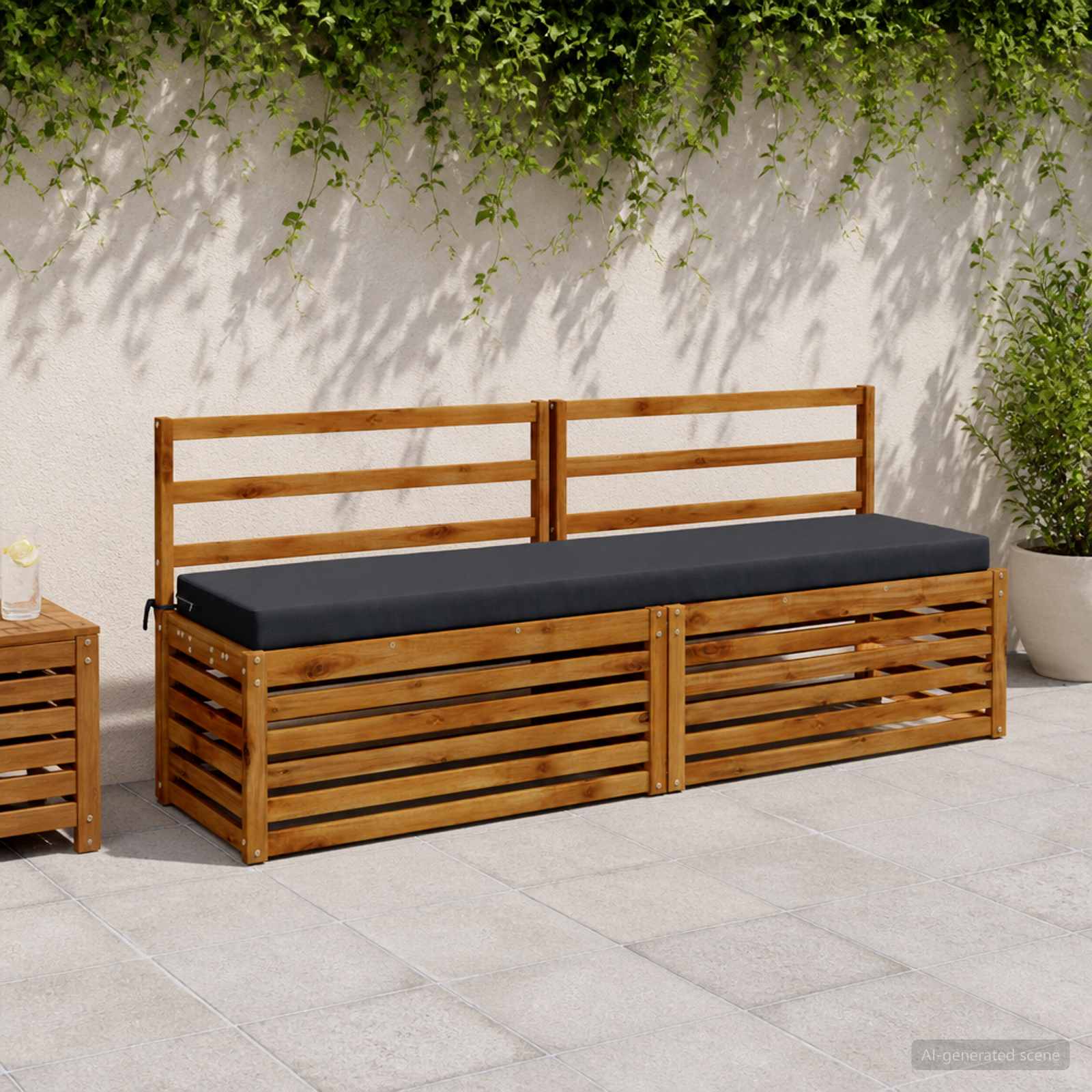 Bankkussen SOEST 100% Polyester Donkerblauw 170 x 40 x 8 cm image 1