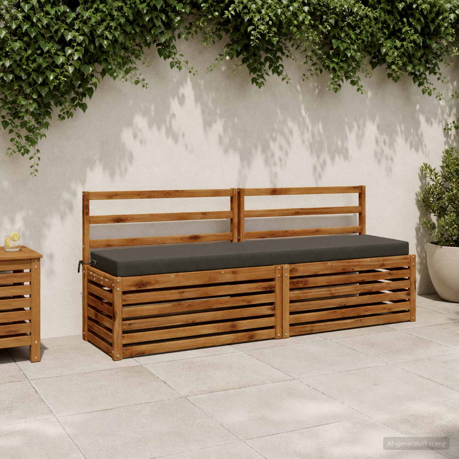 Bankkussen SOEST 100% Polyester Antraciet 170 x 40 x 8 cm image 1
