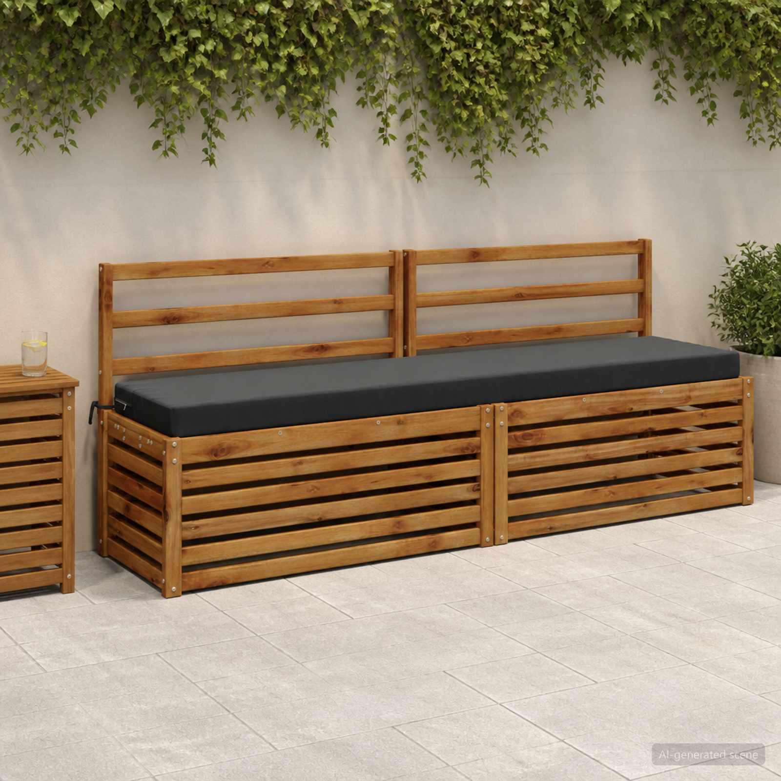 Bankkussen SOEST 100% Polyester Antraciet 170 x 40 x 8 cm image 1