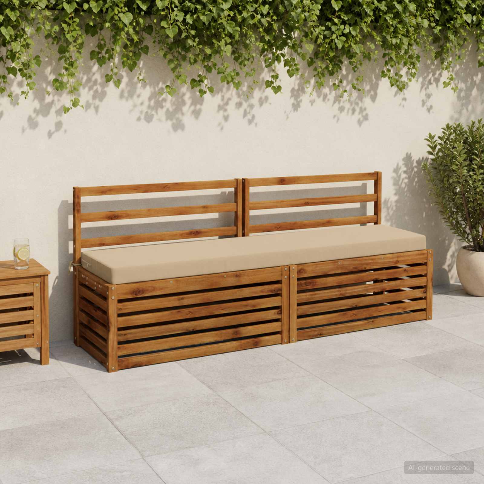 Bankkussen SOEST 100% Polyester Beige 170 x 40 x 8 cm image 1