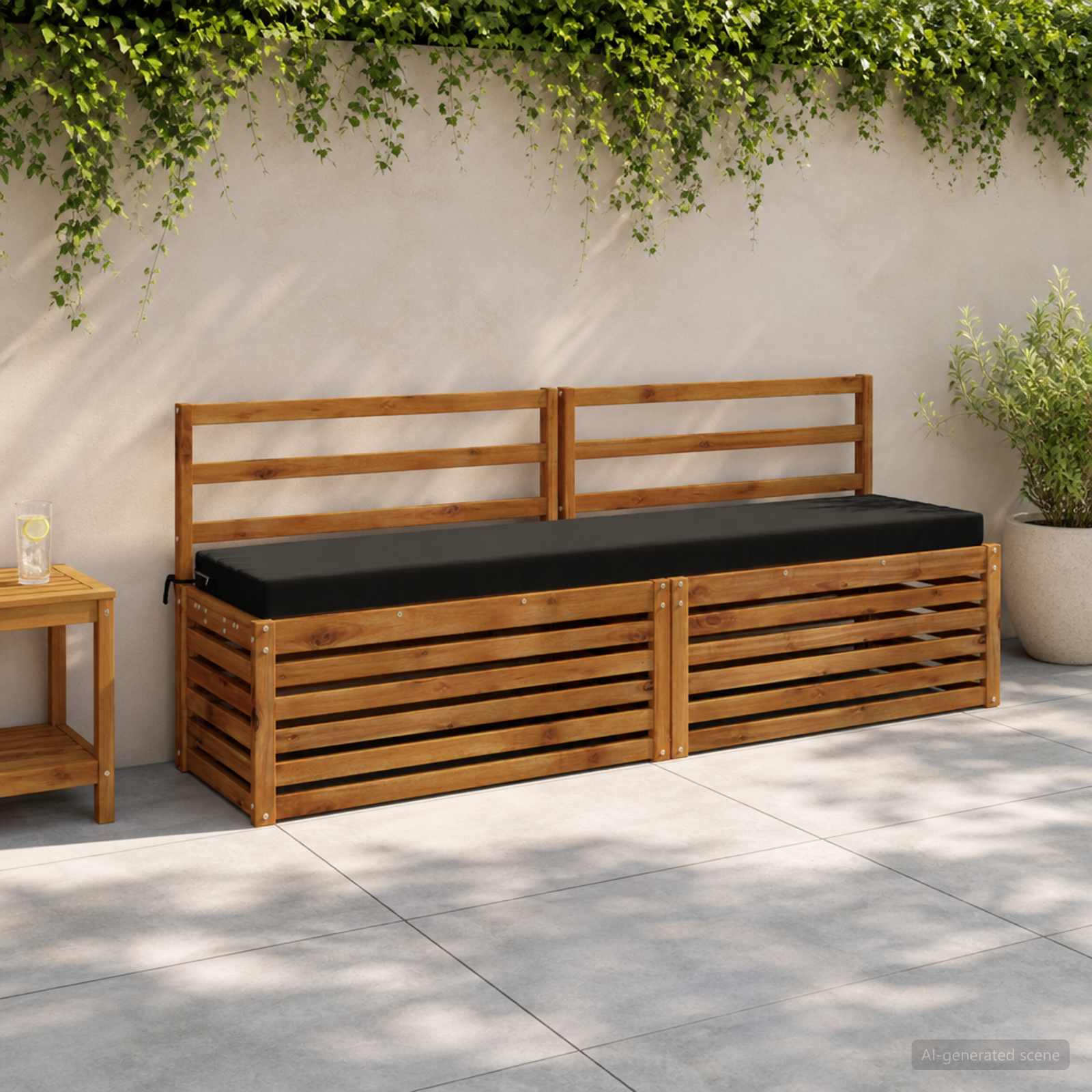 Bankkussen SOEST 100% Polyester Zwart 170 x 40 x 8 cm image 1