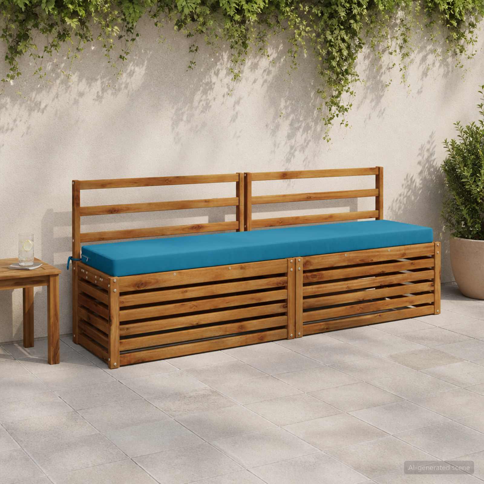 Bankkussen SOEST 100% Polyester Lichtblauw 170 x 40 x 8 cm image 1