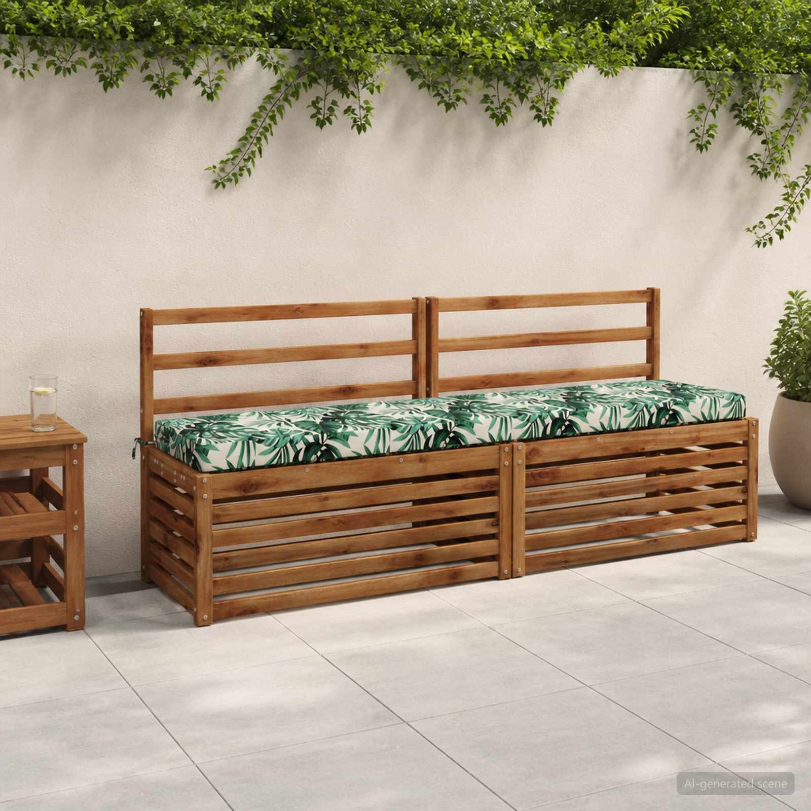Bankkussen SOEST 100% Polyester Bladpatroon 170 x 40 x 8 cm image 1