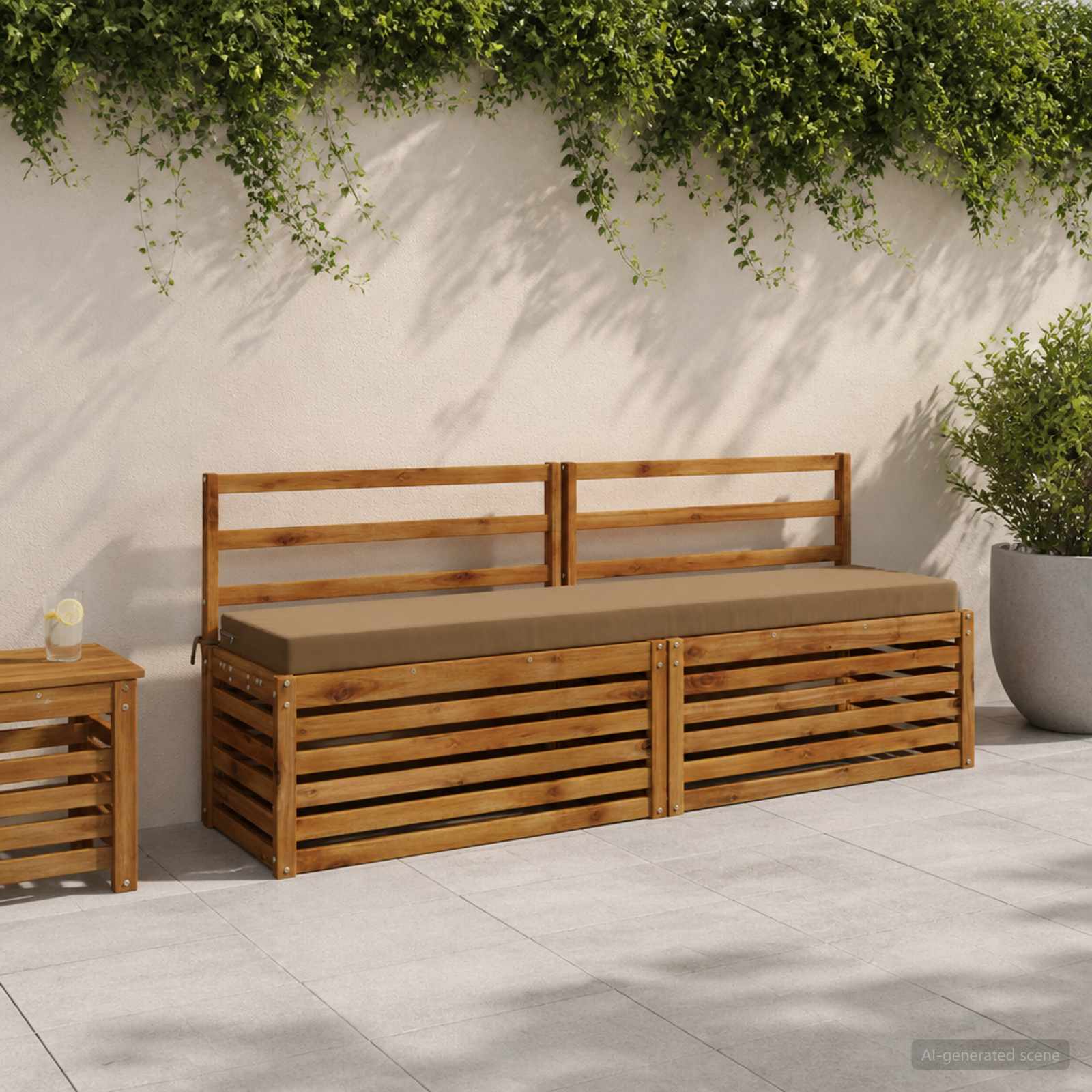 Bankkussen SOEST 100% Polyester Taupe 170 x 40 x 8 cm image 1