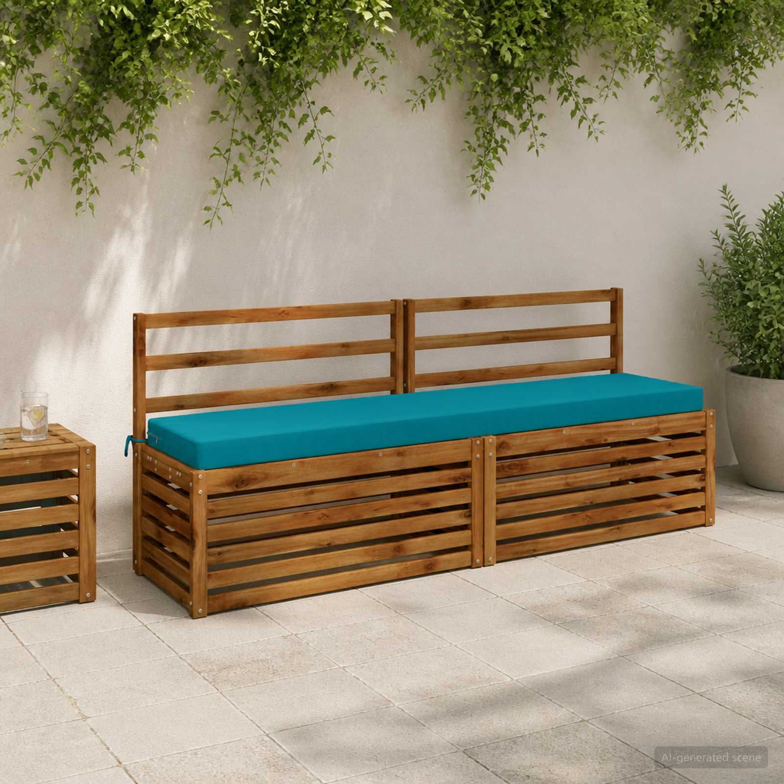 Bankkussen SOEST 100% Polyester Turquoise 170 x 40 x 8 cm image 1