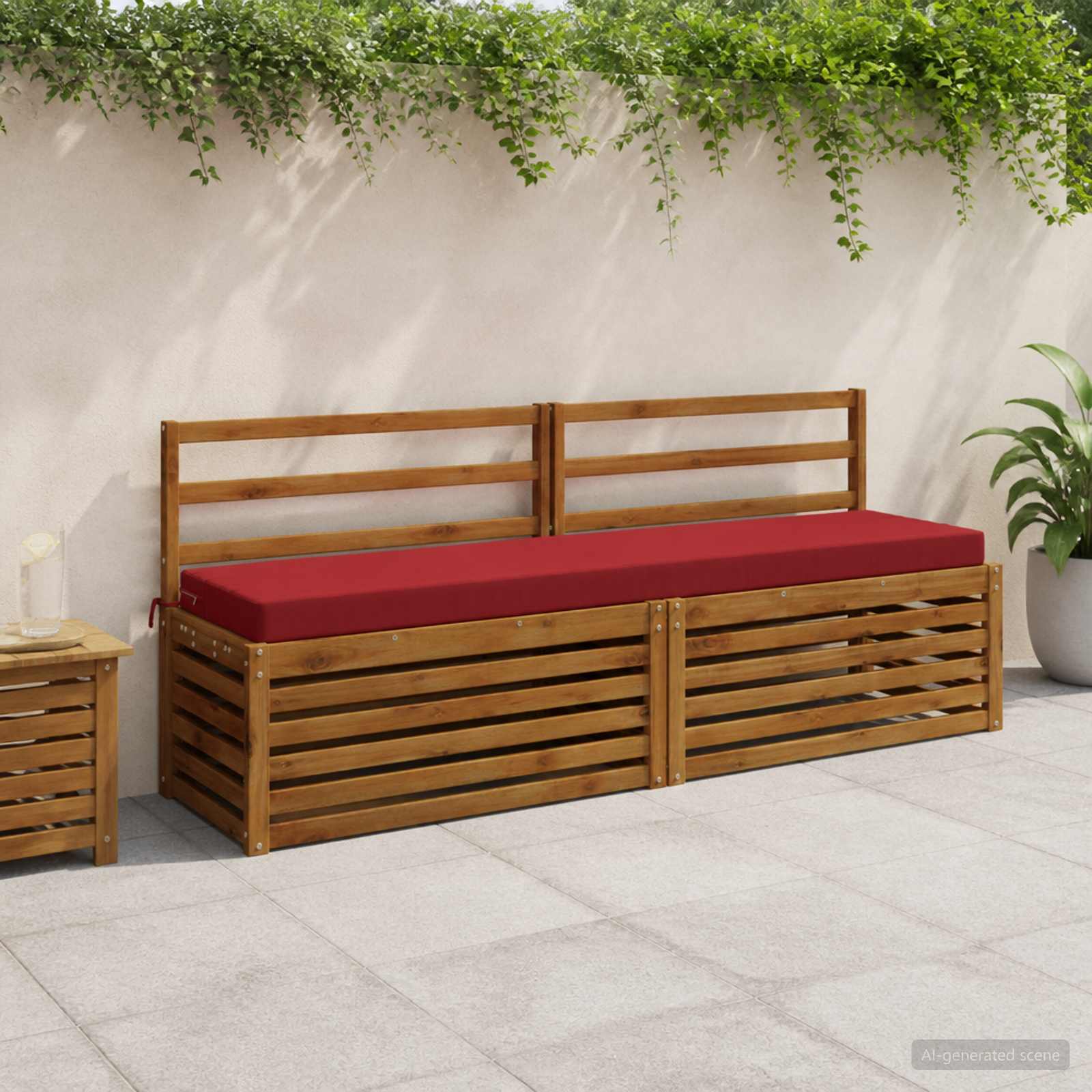 Bankkussen SOEST 100% Polyester Wijnrood 170 x 40 x 8 cm image 1