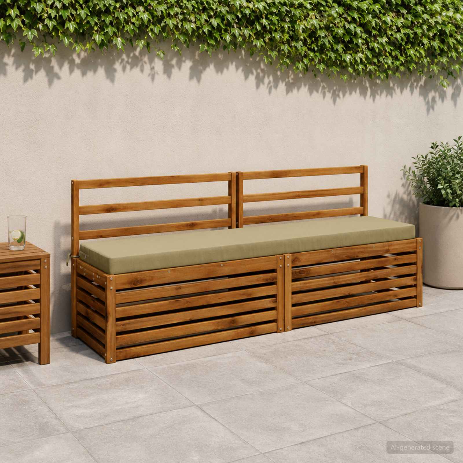 Bankkussen SOEST 100% Polyester Lichtgroen 200 x 40 x 8 cm image 1