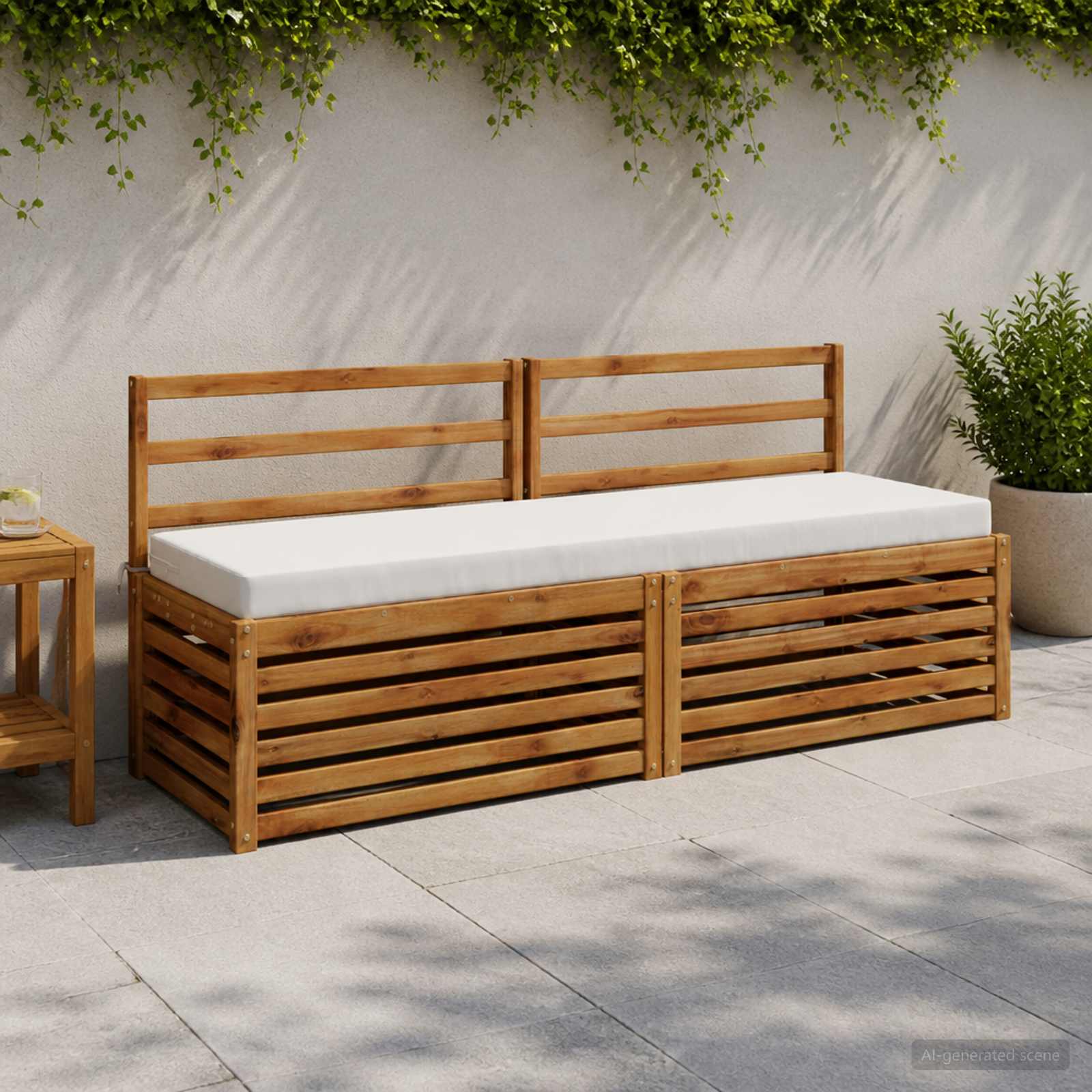 Възглавница за пейка SOEST 100% полиестер Бяло 200 x 40 x 8 см
