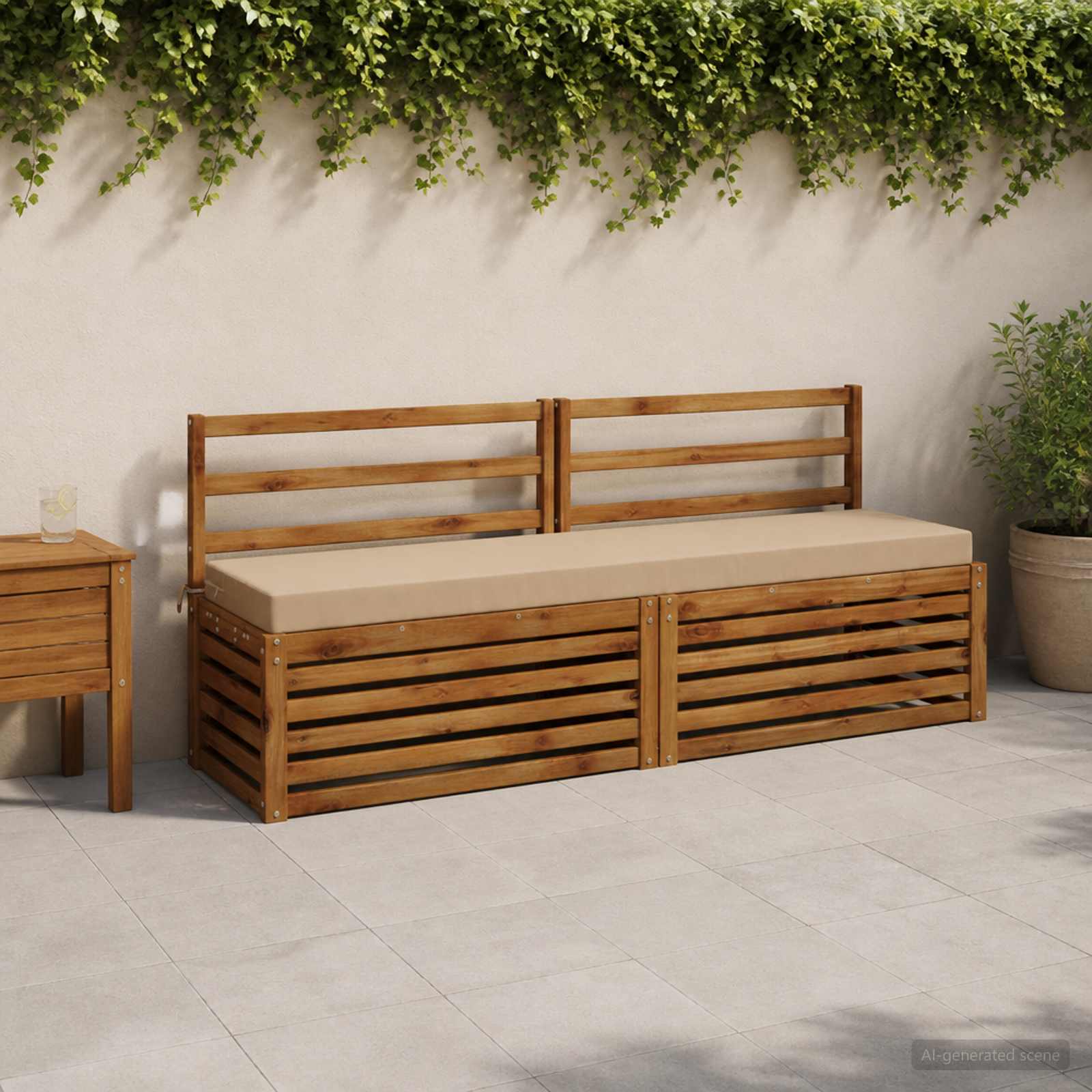 Bankkussen SOEST 100% Polyester Zand 200 x 40 x 8 cm image 1