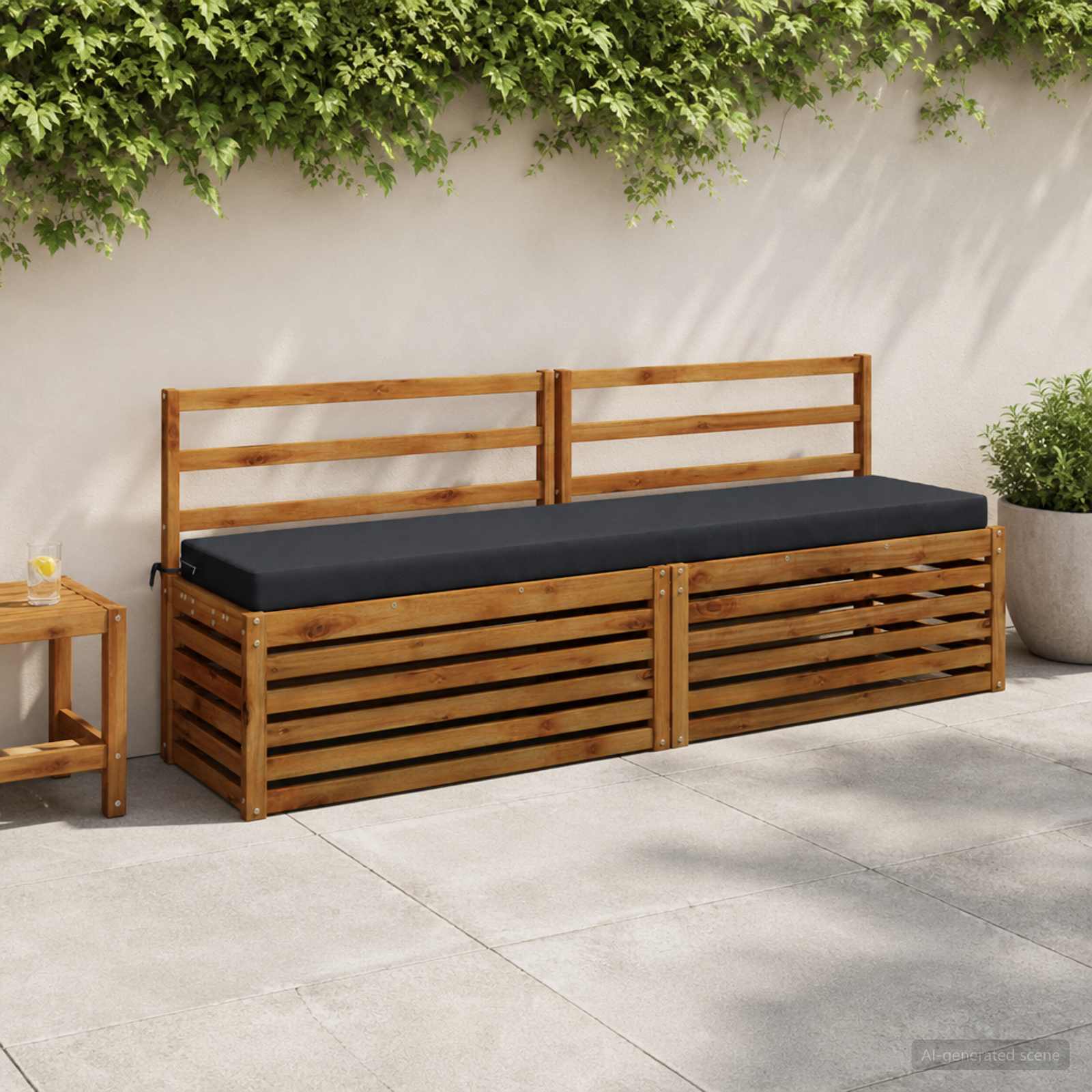 Bankkussen SOEST 100% Polyester Donkerblauw 200 x 40 x 8 cm image 1