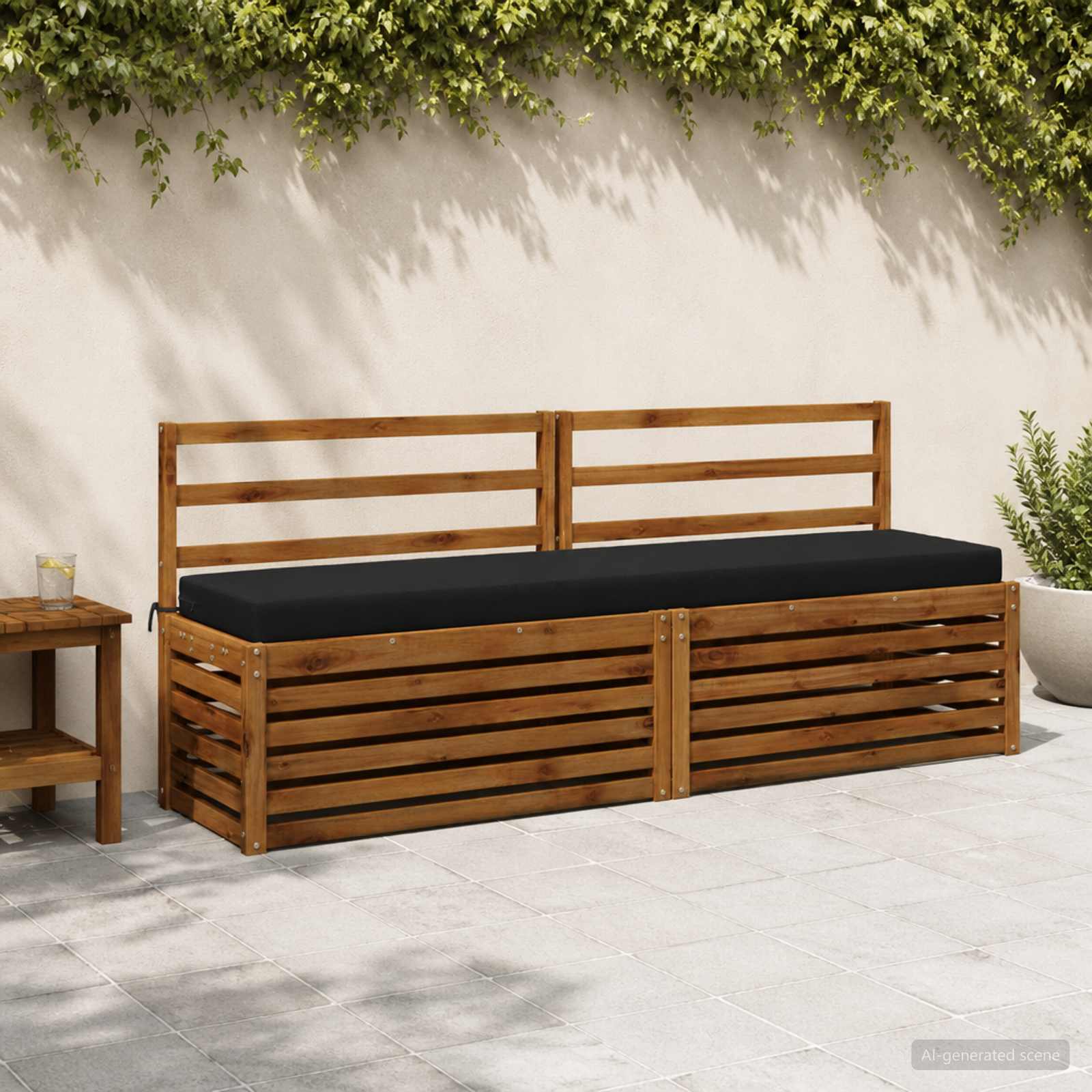 Bankkussen SOEST 100% Polyester Zwart 200 x 40 x 8 cm image 1