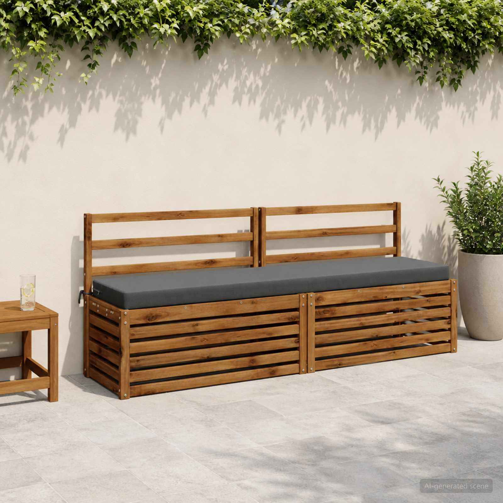 Възглавница за пейка SOEST 100% полиестер Сиво 200 x 40 x 8 см