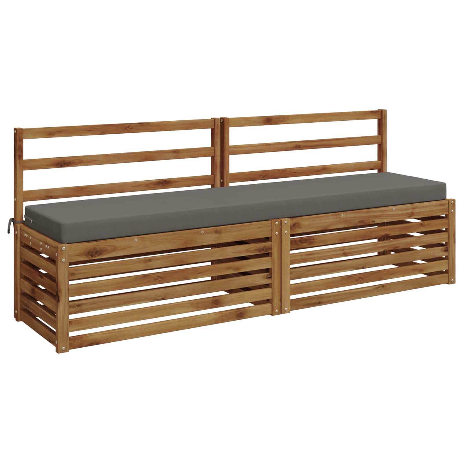 vidaXL Bank Kussens SOEST 2 st 100% Polyester Grijs 200 x 40 x 8 cm, foto 2
