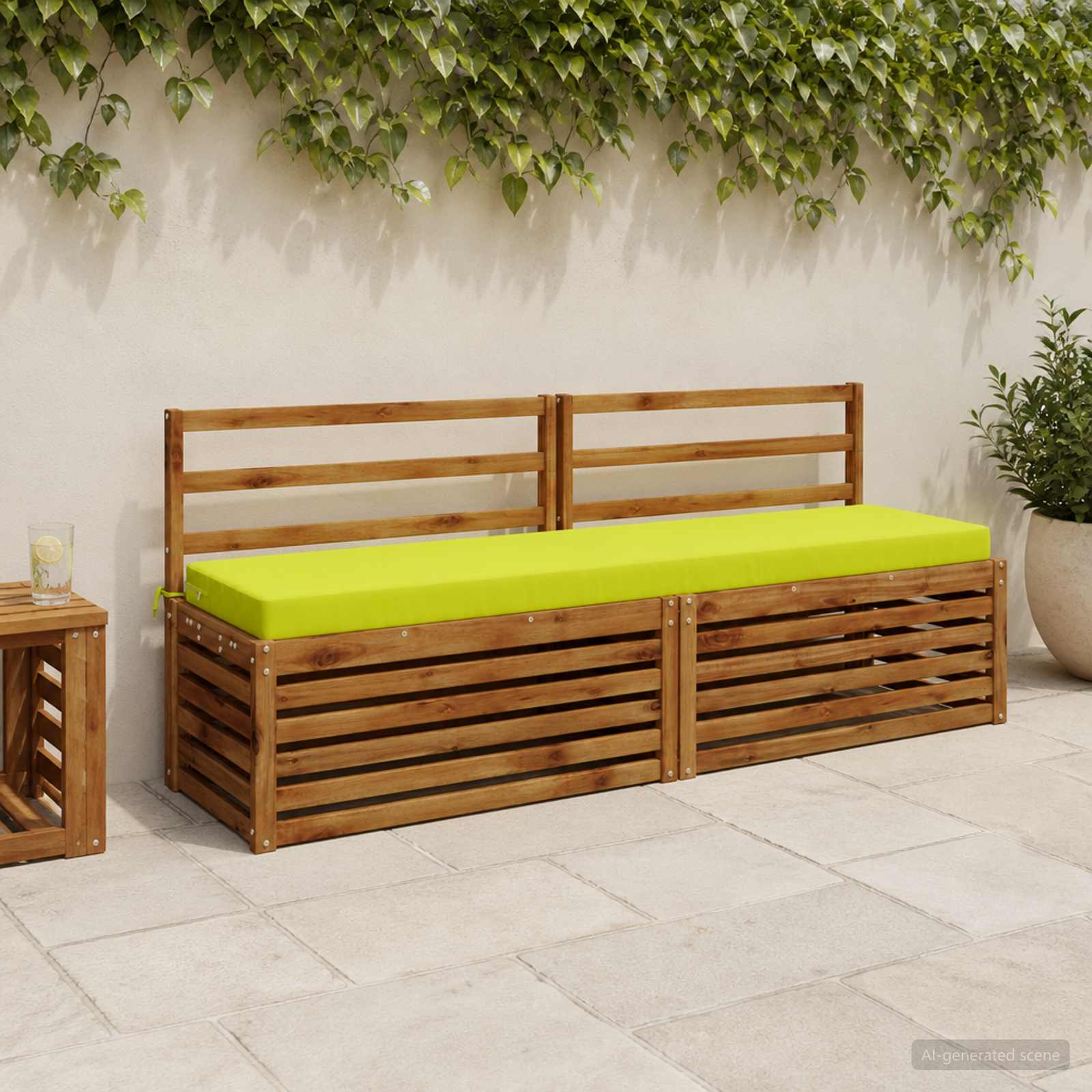Bankkussen SOEST 100% Polyester Helder groen 200 x 40 x 8 cm image 1