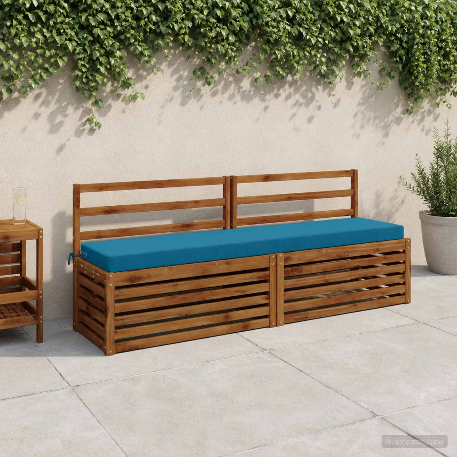 Bankkussen SOEST 100% Polyester Lichtblauw 200 x 40 x 8 cm image 1