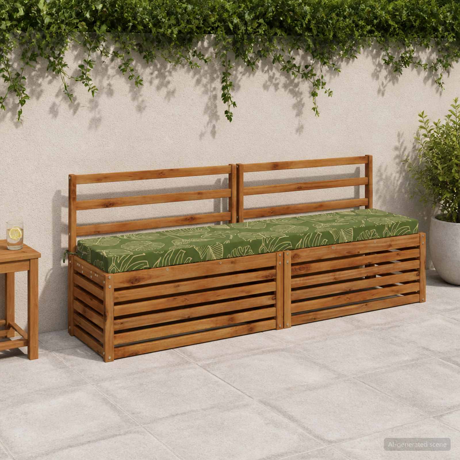 Bankkussen SOEST 100% Polyester Bladontwerp 200 x 40 x 8 cm image 1