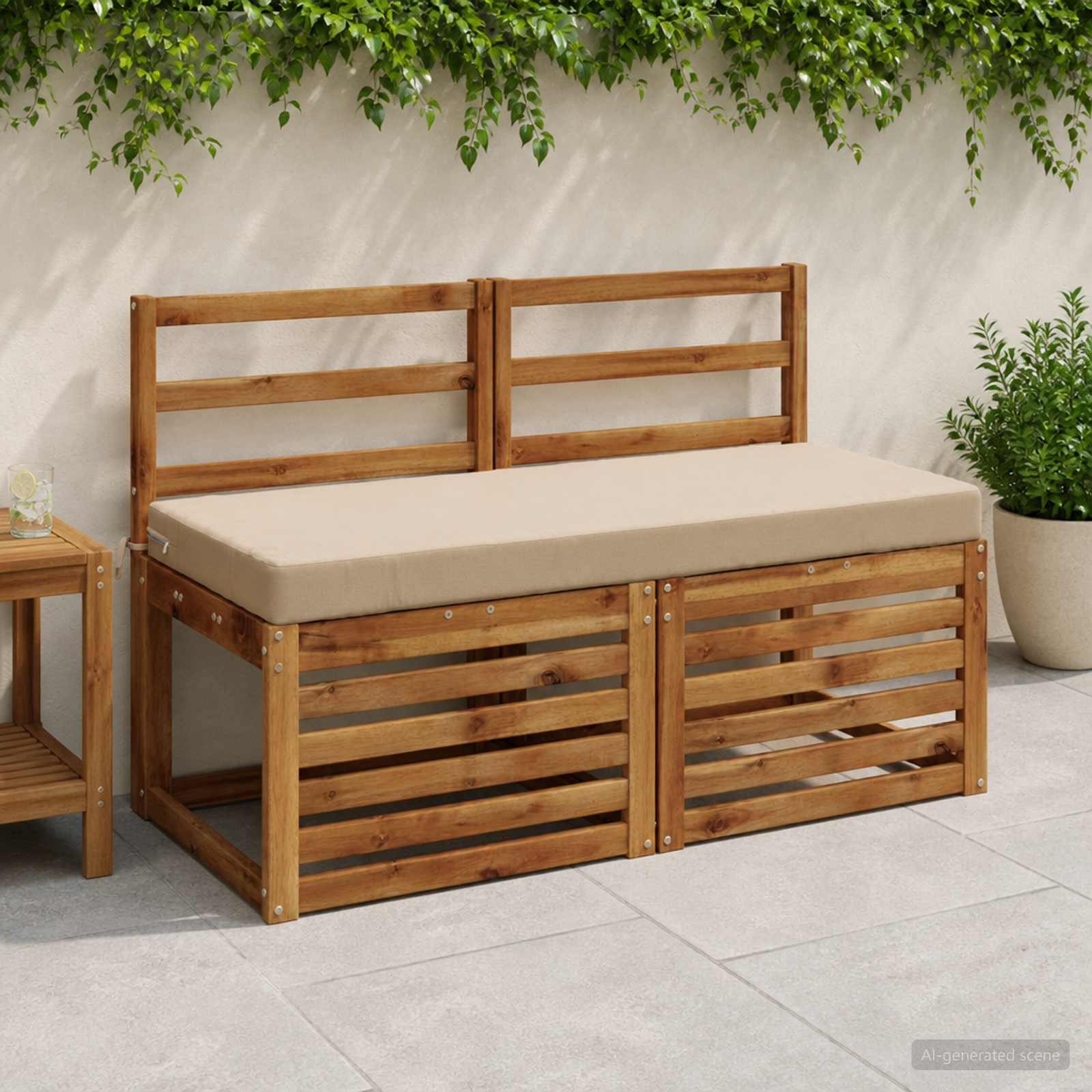Възглавница за пейка SOEST 100% полиестер Пясък 120 x 50 x 8 см