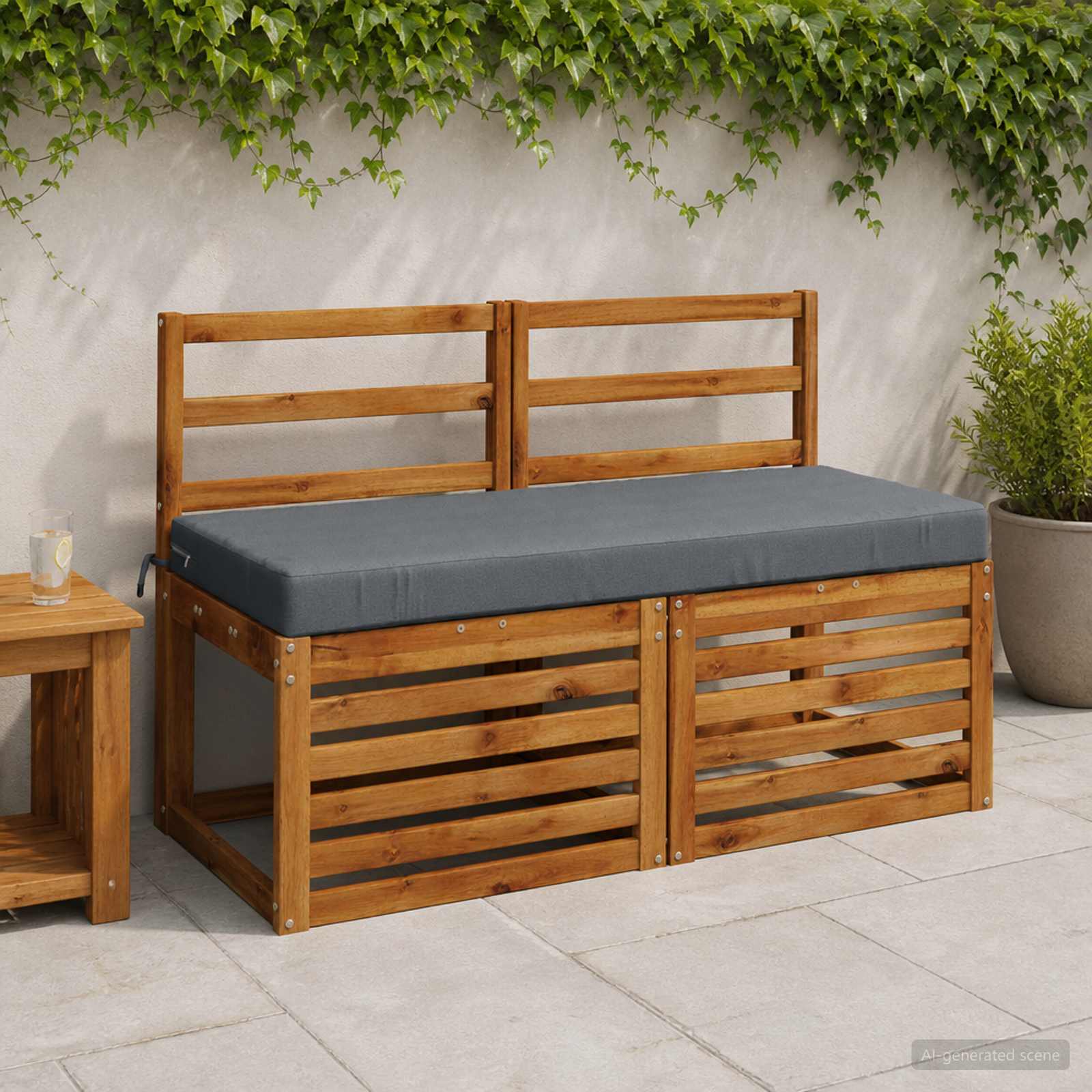 2-delige Bankkussens SOEST 2 st 100% Polyester Blauw image 1