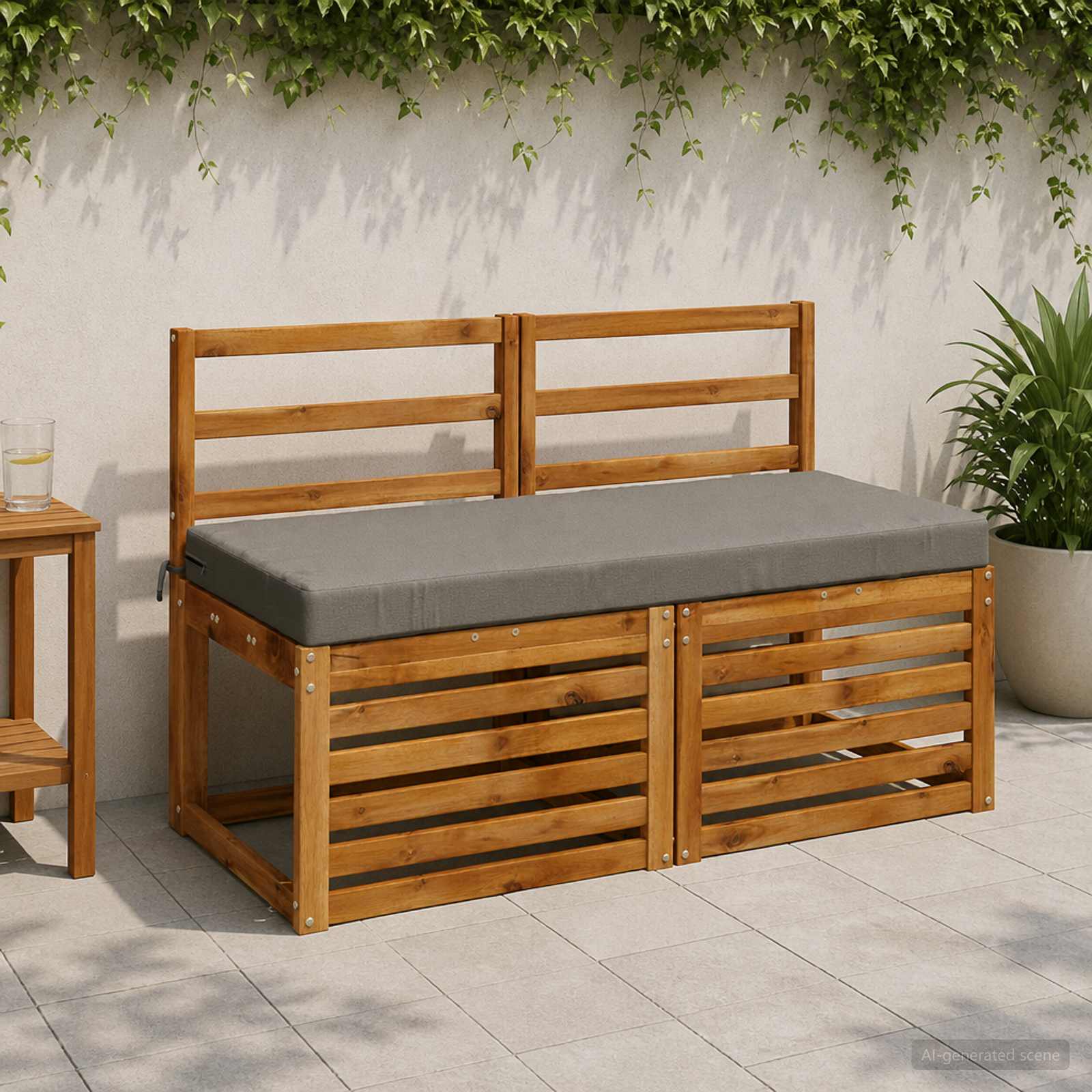 Възглавница за пейка SOEST 100% полиестер Сиво 120 x 50 x 8 см