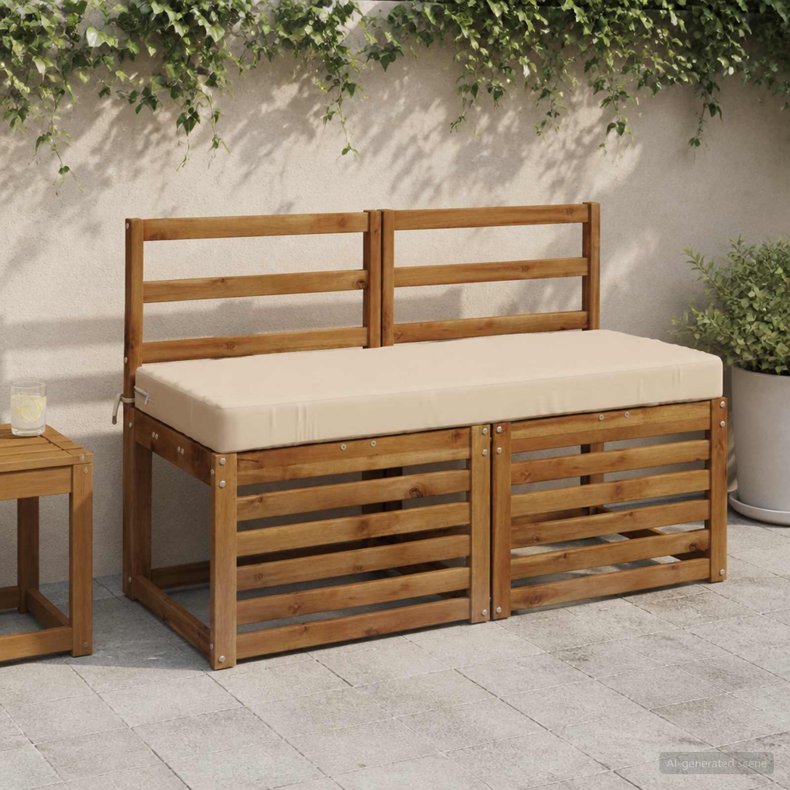 Blazina za klop SOEST 100% poliester Krem 120 x 50 x 8 cm