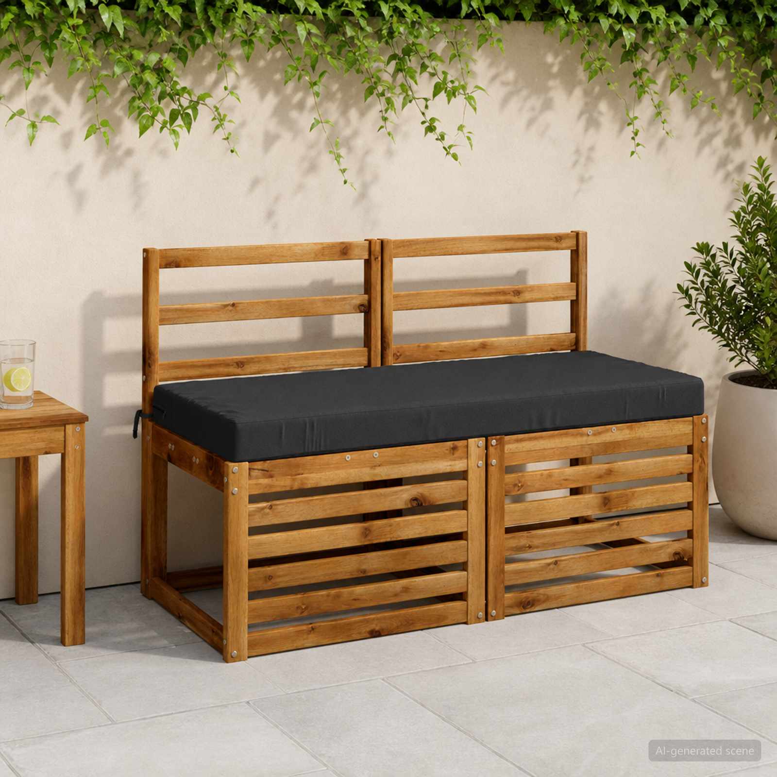 vidaXL Bænkpude SOEST 100% polyester Antracit 110 x 50 x 8 cm