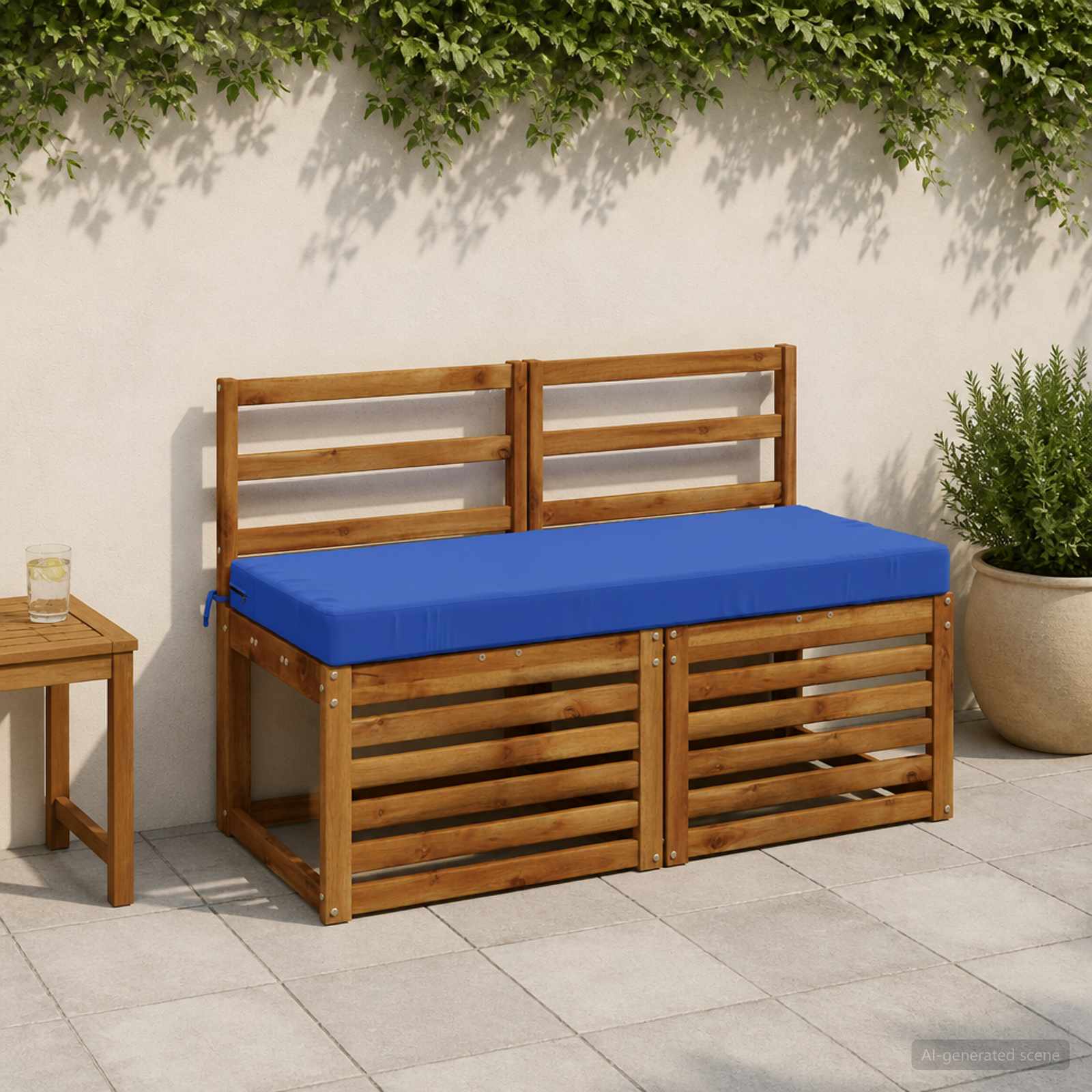 2-delige Bankkussens SOEST 2 st 100% Polyester Koninklijk Blauw image 1