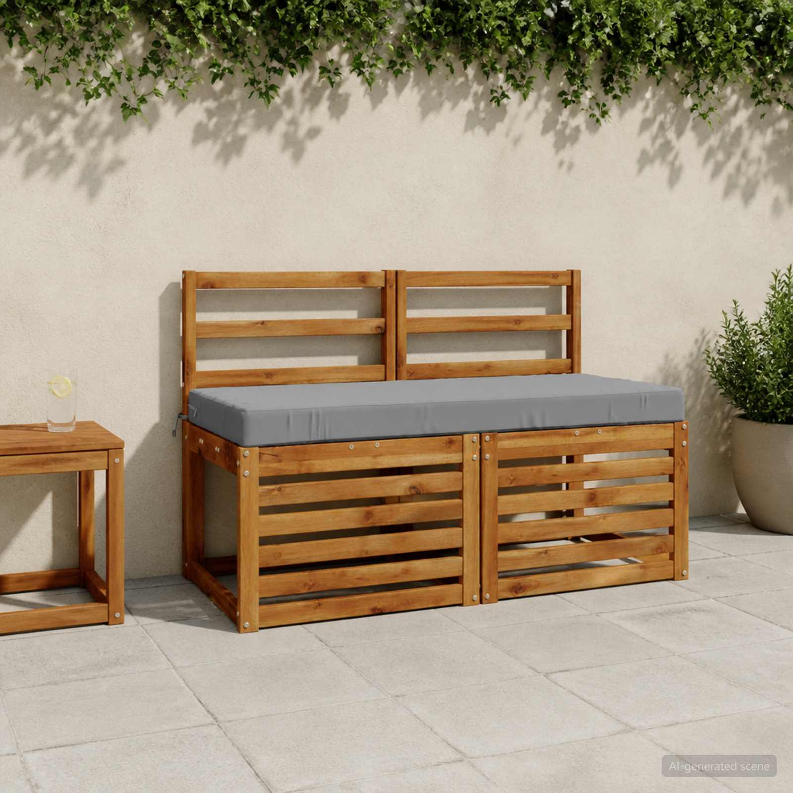 Възглавница за пейка SOEST 100% полиестер Сиво 110 x 50 x 8 см