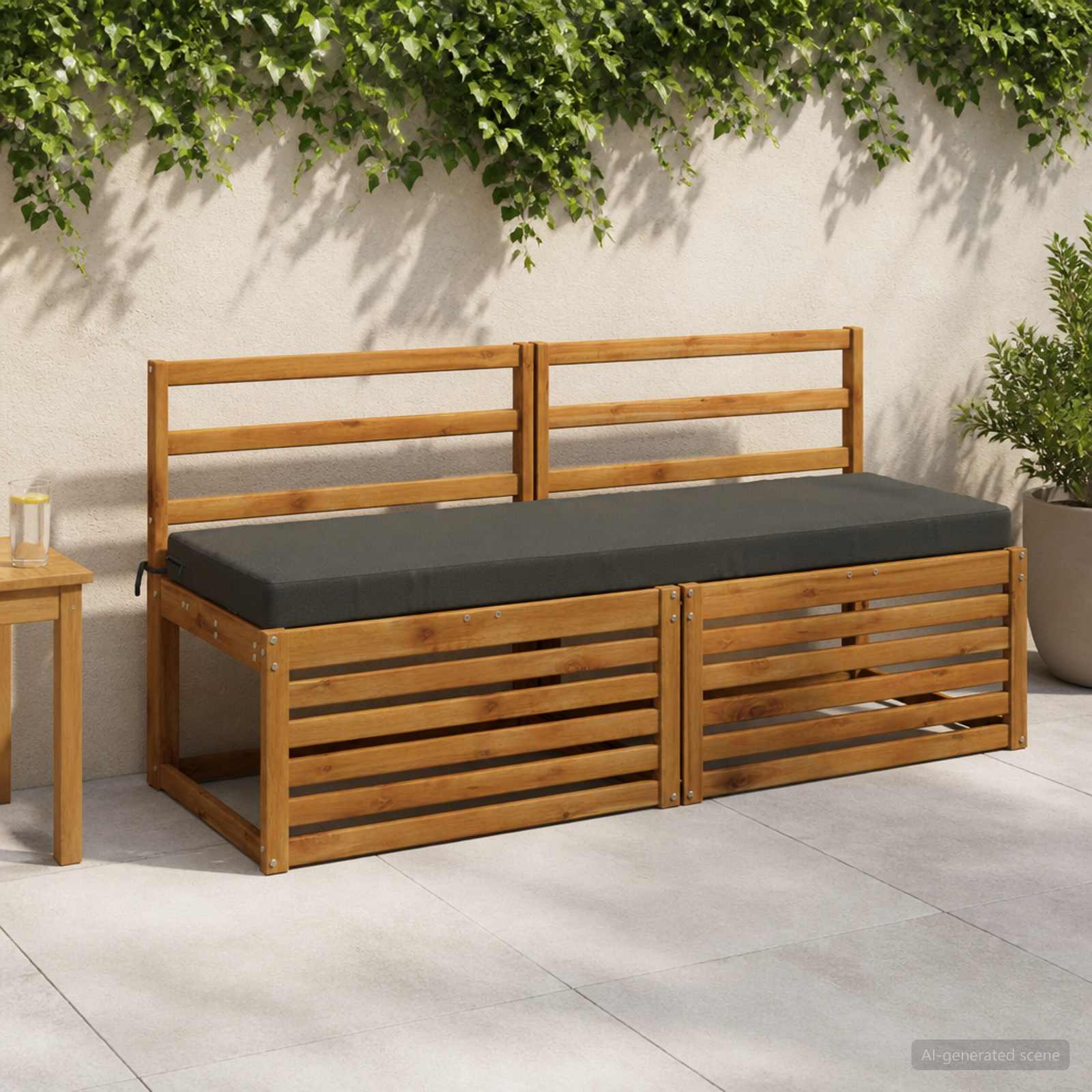 Bankkussen SOEST 100% Polyester Antraciet 150 x 50 x 8 cm image 1