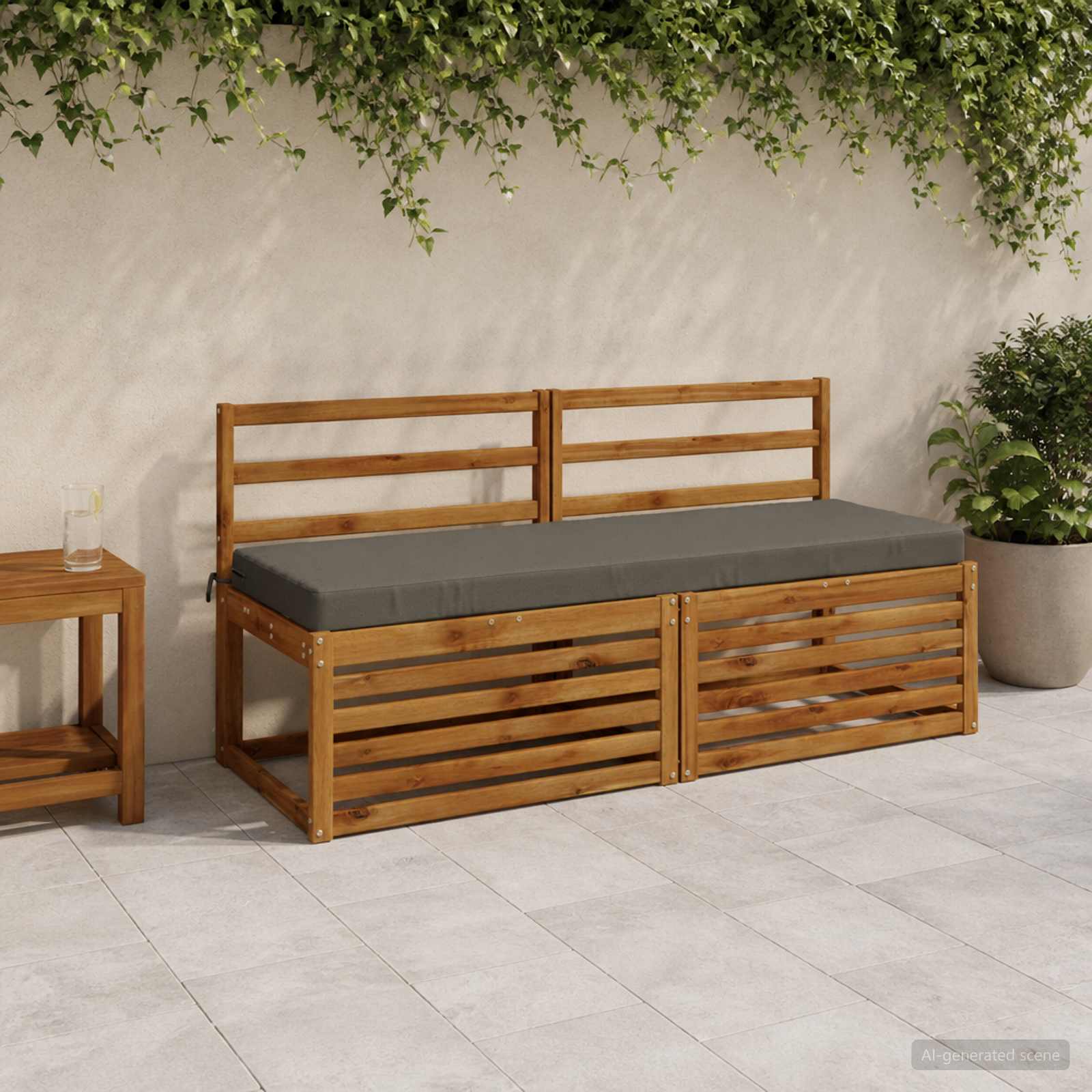 Възглавница за пейка SOEST 100% полиестер Сиво 140 x 50 x 8 см