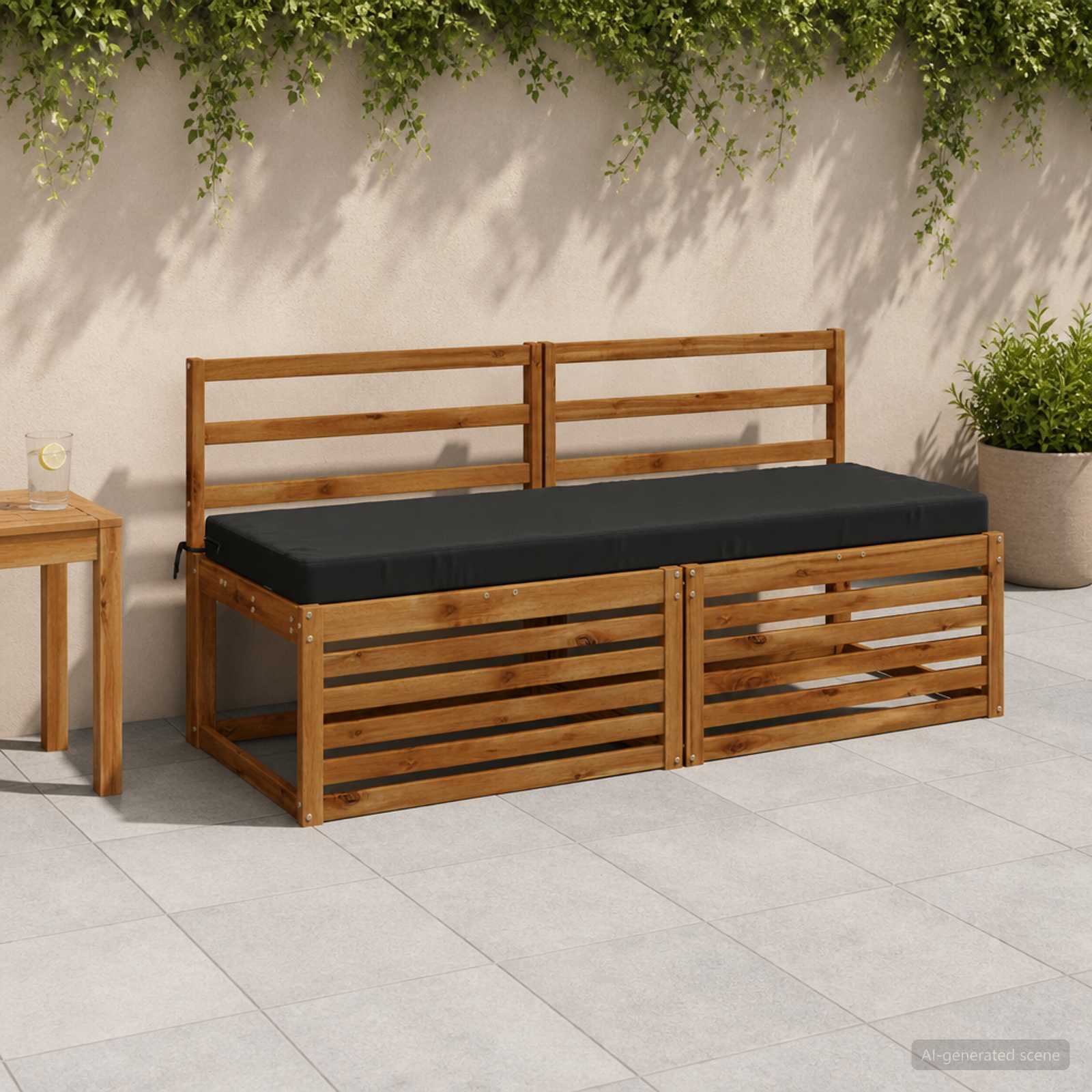 Bankkussen SOEST 100% Polyester Antraciet 140 x 50 x 8 cm image 1