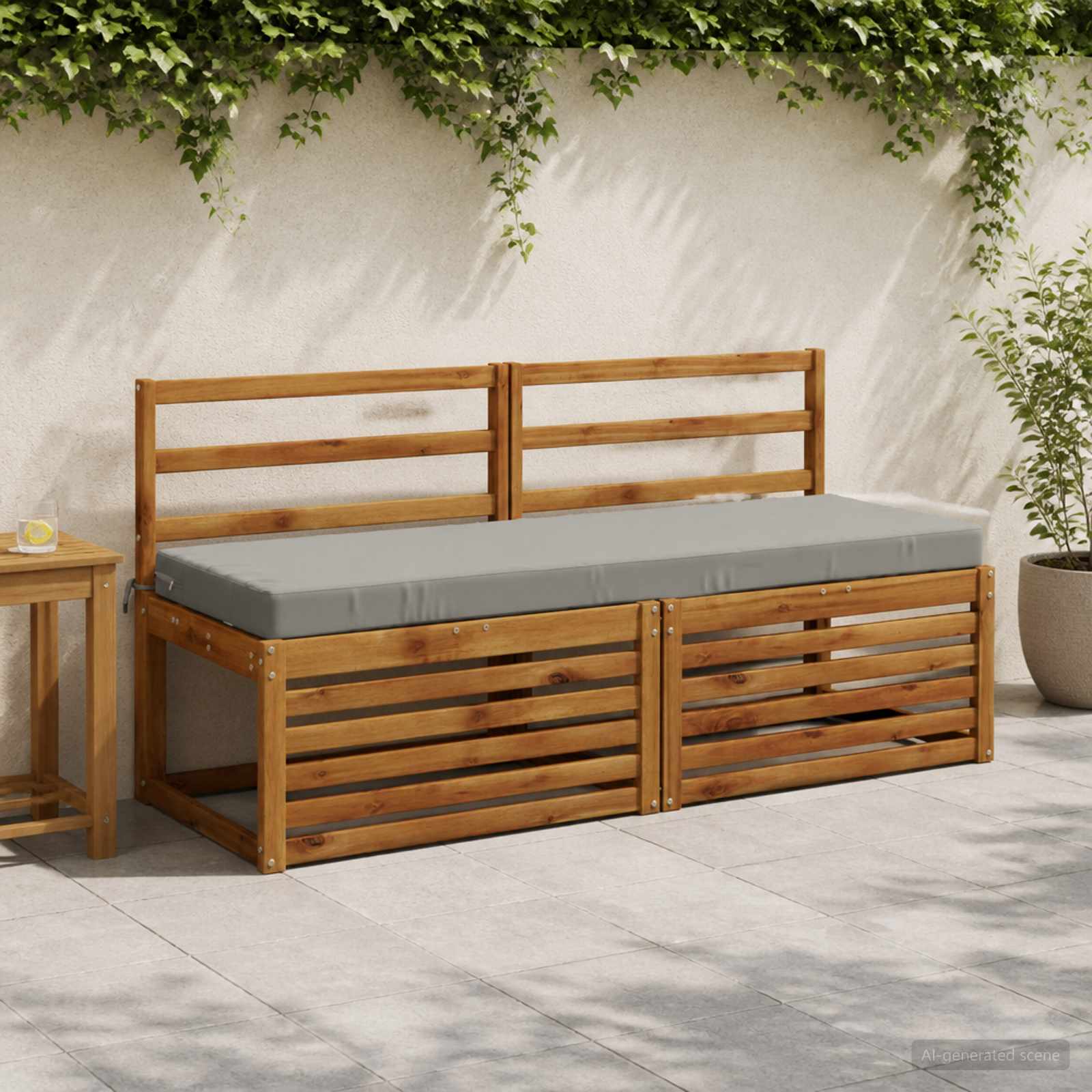 Възглавница за пейка SOEST 100% полиестер Сиво 150 x 50 x 8 см