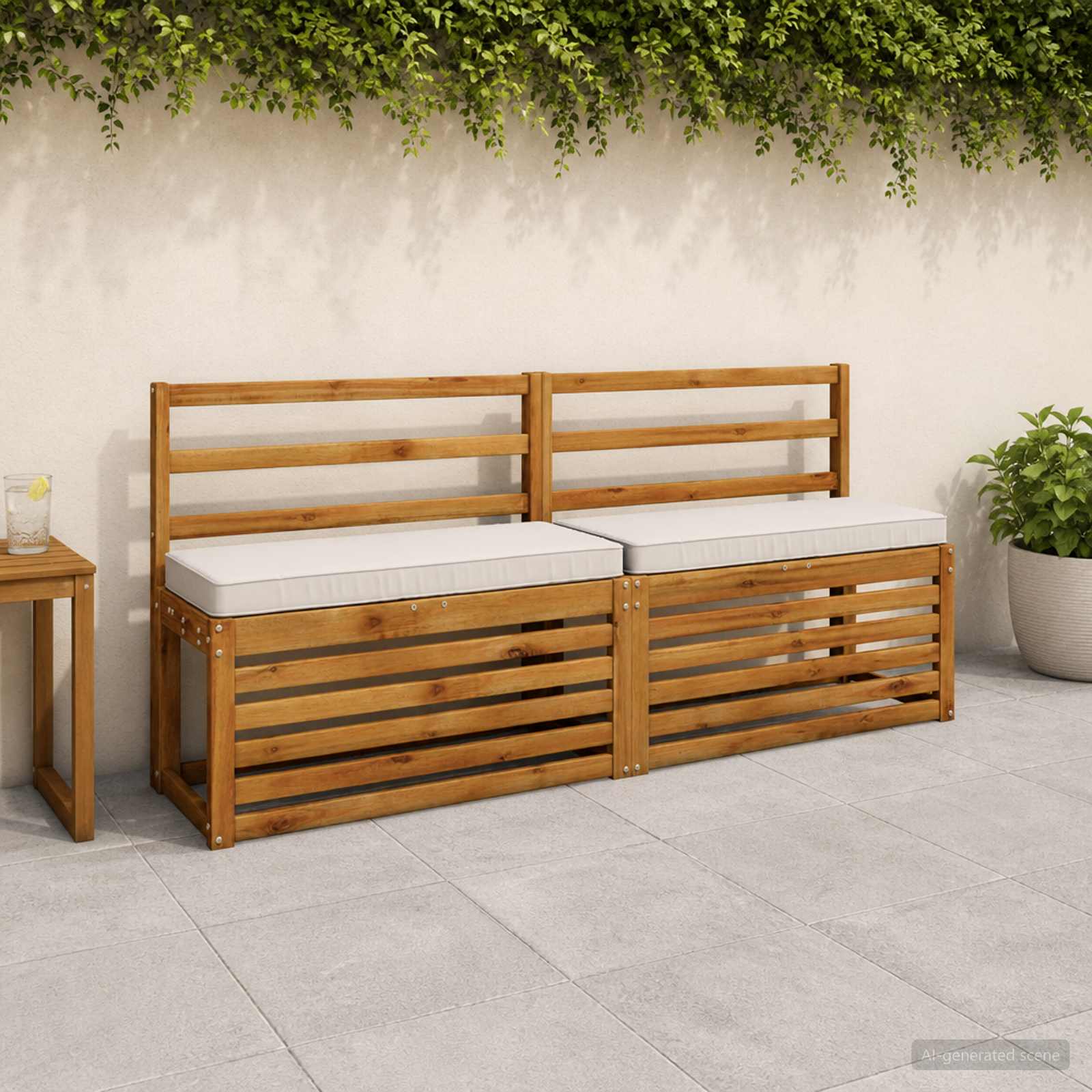 Калъф за пейка, 1 част VUGHT 100% полиестер Бяло 60 x 30 x 5 см