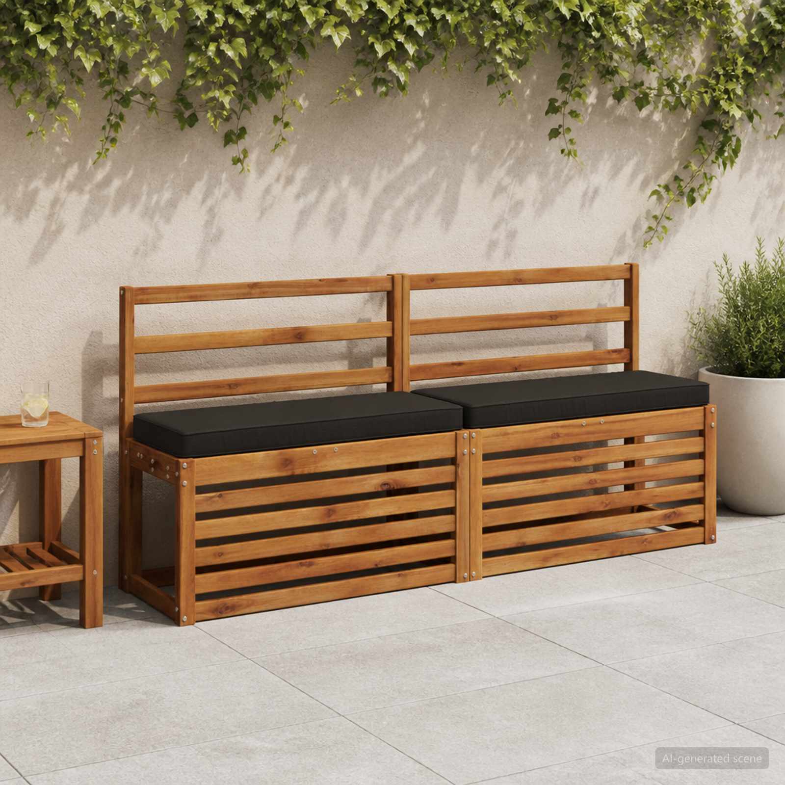 1-delig Bankkussen VUGHT 100% Polyester Zwart 80 x 40 x 5 cm image 1