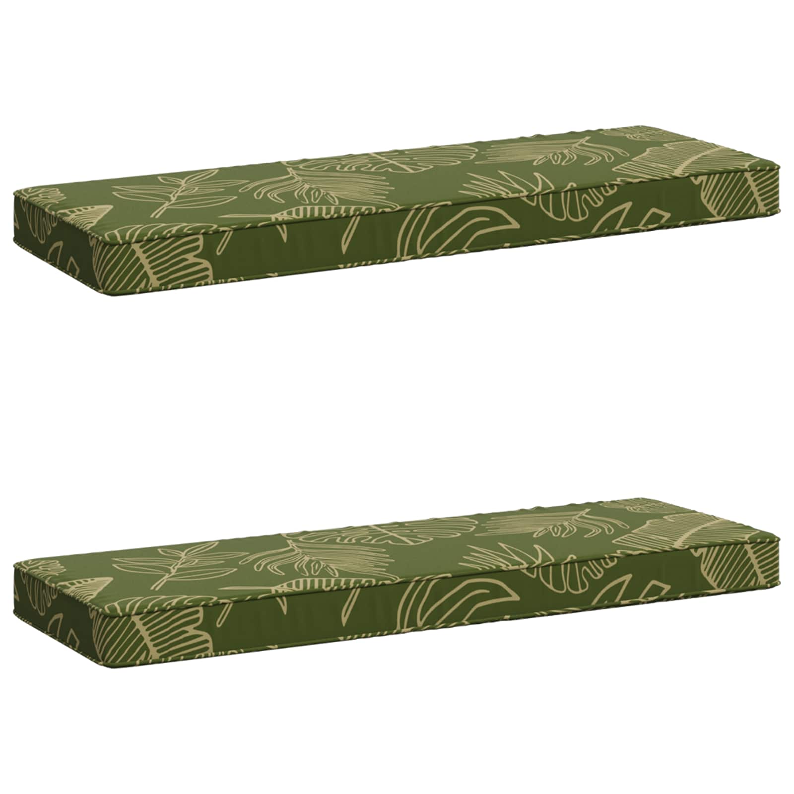 vidaXL 2-delt bænkepude VUGHT 2 pcs 100% polyester Bladdesign