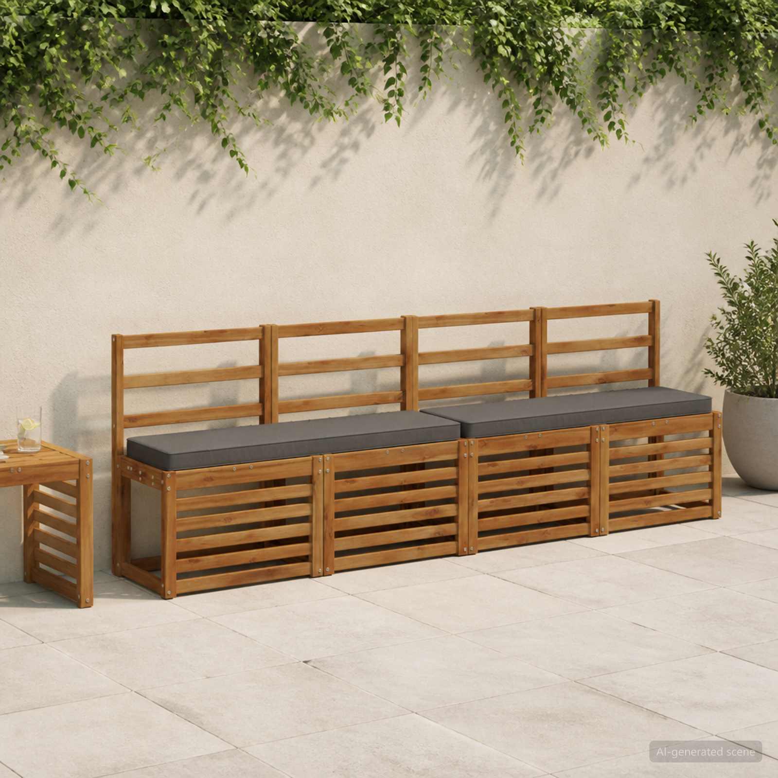 1-delig Bankkussen VUGHT 100% Polyester Grijs 120 x 30 x 5 cm image 1